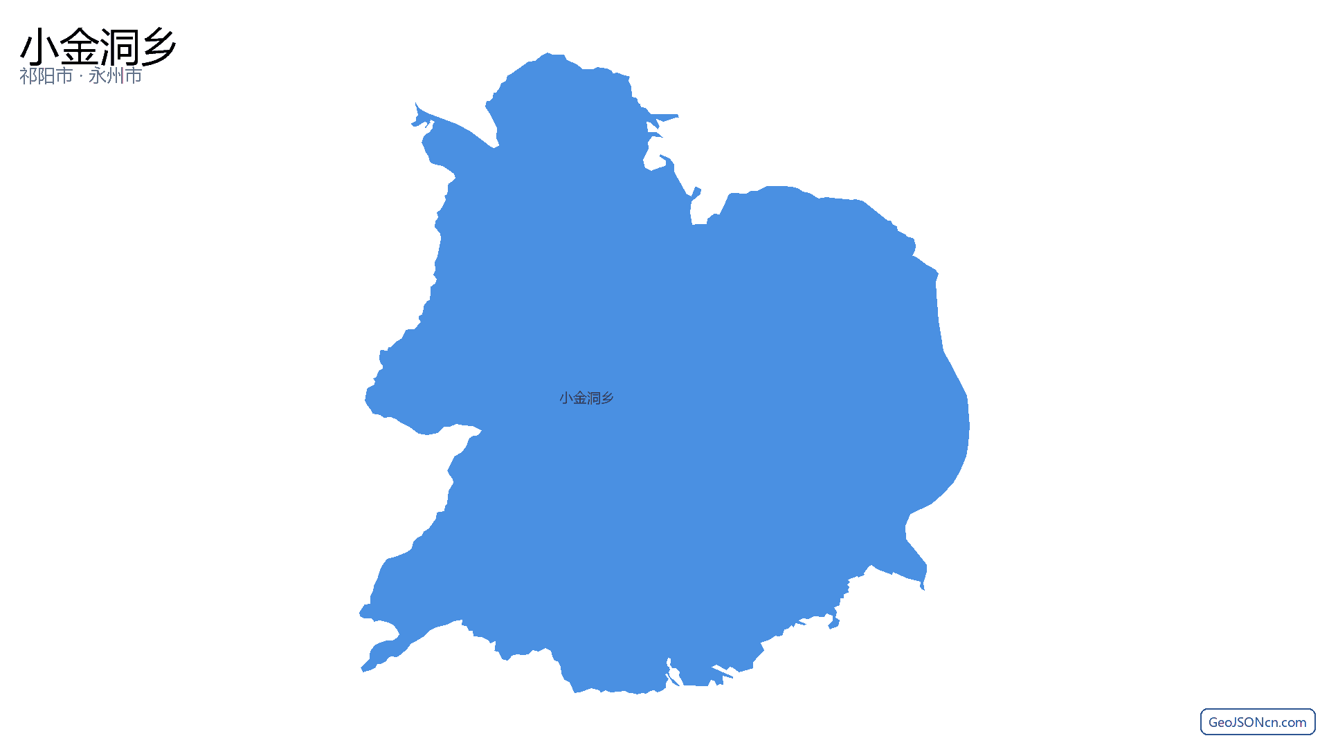 小金洞乡行政区划边界地图（祁阳市·永州市）,提供GeoJSON、SHP矢量边界数据下载及高清地图大图(PNG/JPG) - GeoJSONcn.com
