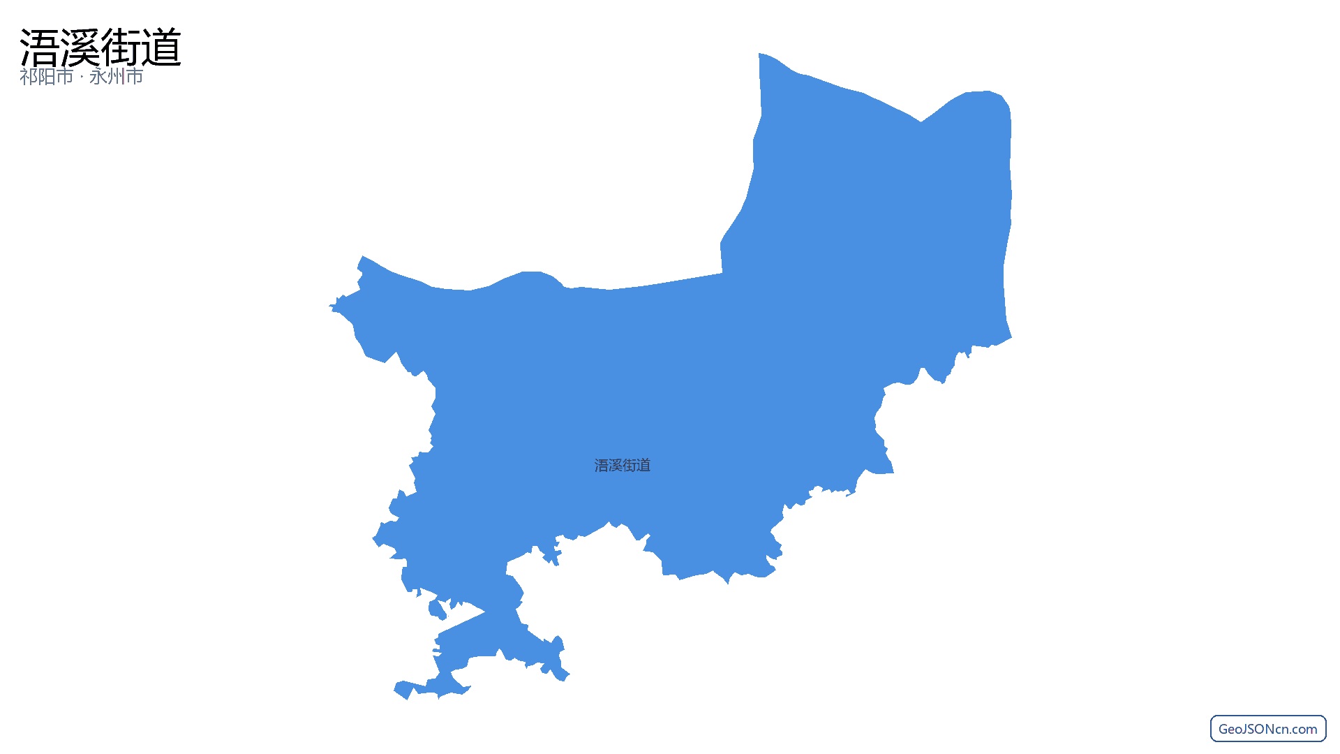 浯溪街道行政区划边界地图(祁阳市·永州市),提供GeoJSON、SHP矢量边界数据下载及高清地图大图(PNG/JPG) - GeoJSONcn.com