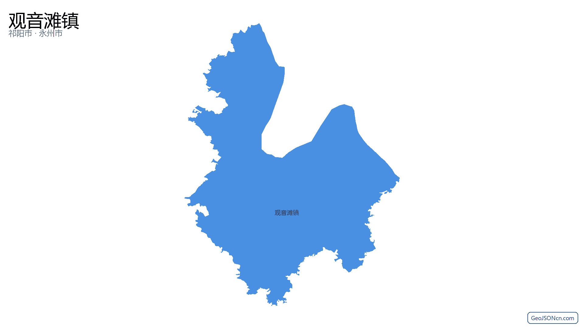 观音滩镇行政区划边界地图(祁阳市·永州市),提供GeoJSON、SHP矢量边界数据下载及高清地图大图(PNG/JPG) - GeoJSONcn.com