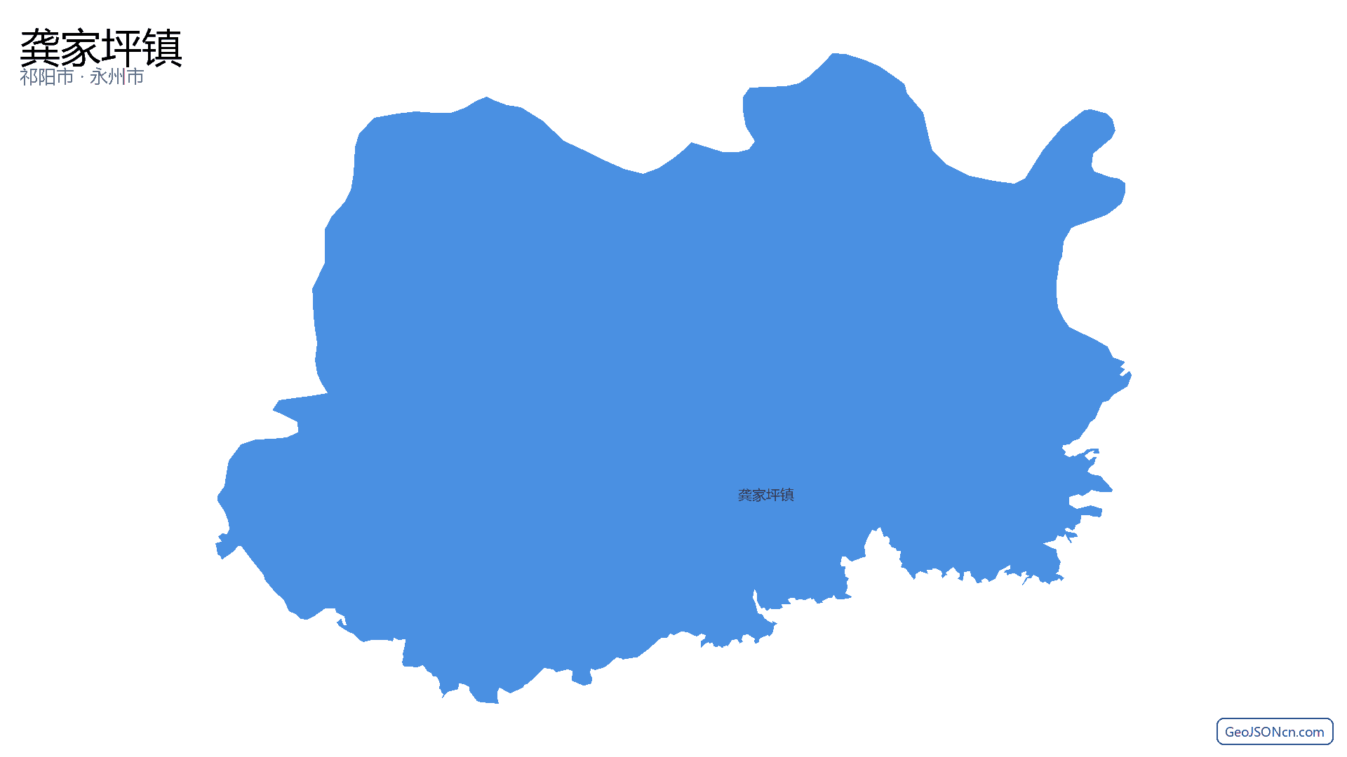 龚家坪镇行政区划边界地图(祁阳市·永州市),提供GeoJSON、SHP矢量边界数据下载及高清地图大图(PNG/JPG) - GeoJSONcn.com