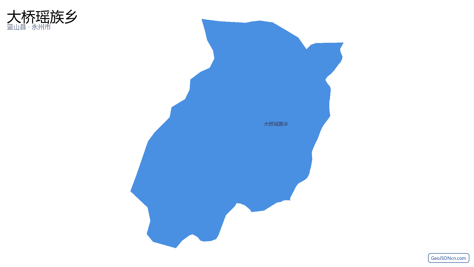 大桥瑶族乡行政区划边界地图（蓝山县·永州市）,提供GeoJSON、SHP矢量边界数据下载及高清地图大图(PNG/JPG) - GeoJSONcn.com