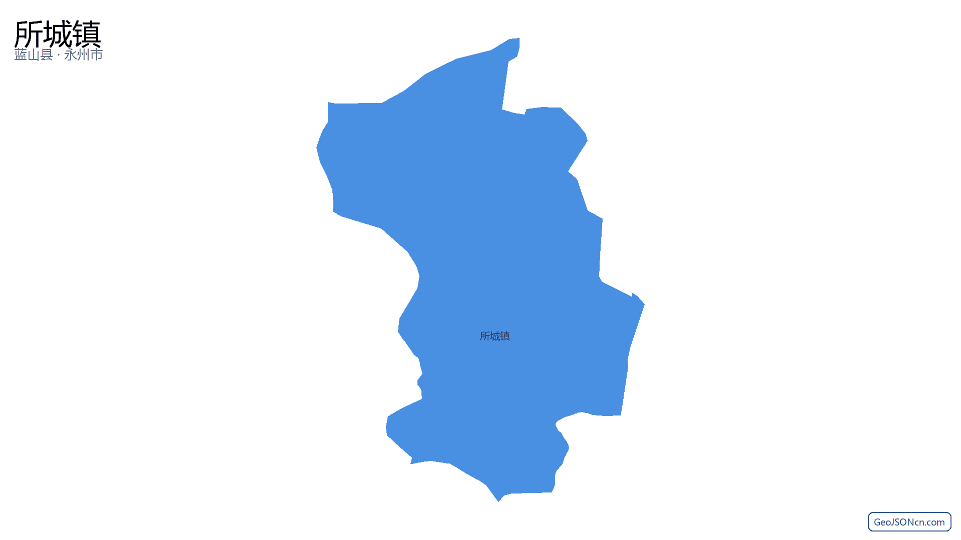 所城镇行政区划边界地图（蓝山县·永州市）,提供GeoJSON、SHP矢量边界数据下载及高清地图大图(PNG/JPG) - GeoJSONcn.com
