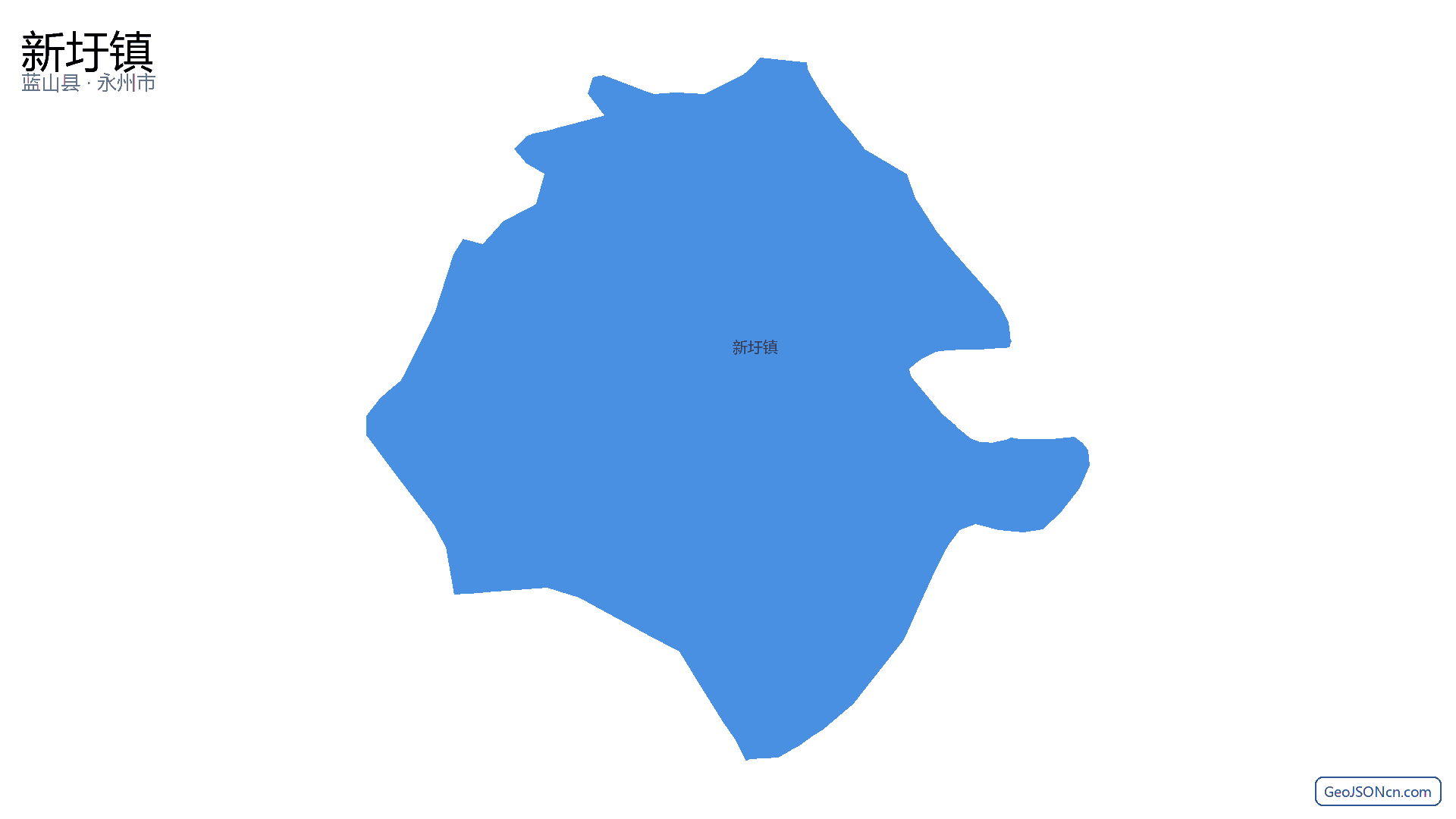 新圩镇行政区划边界地图（蓝山县·永州市）,提供GeoJSON、SHP矢量边界数据下载及高清地图大图(PNG/JPG) - GeoJSONcn.com
