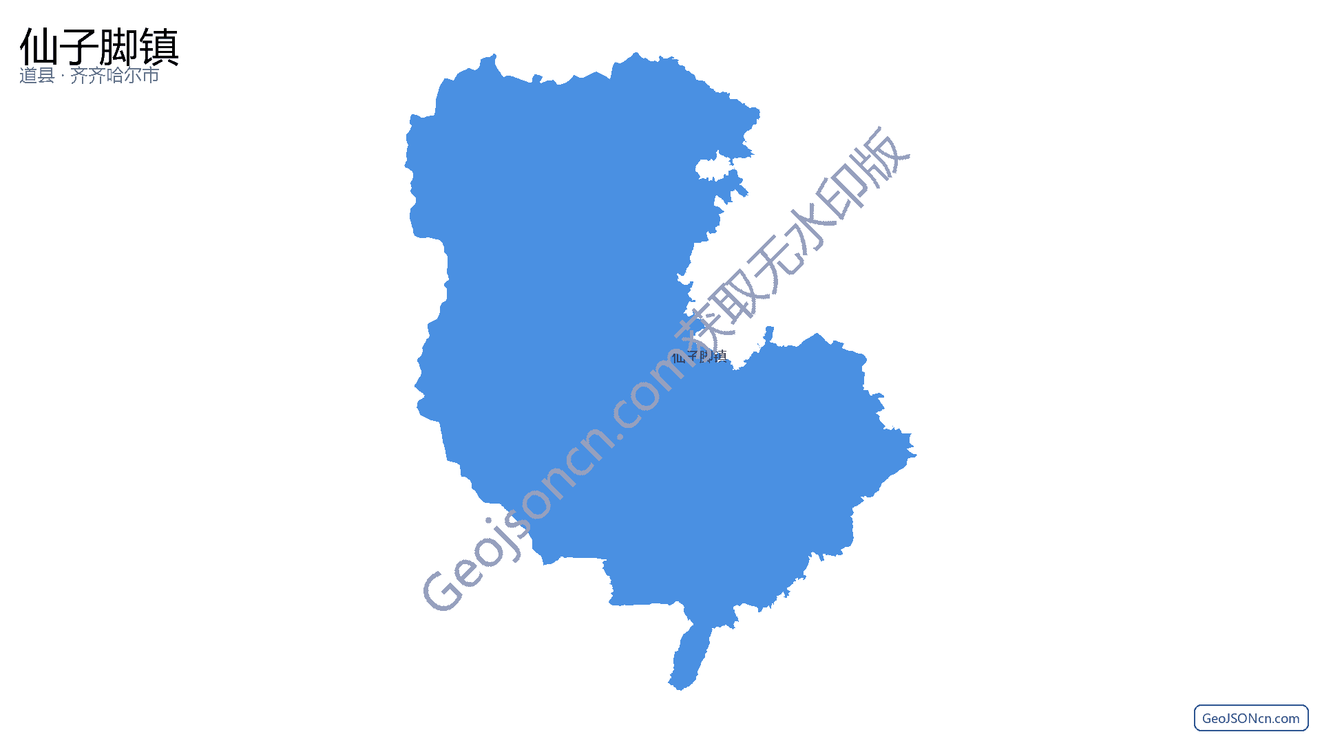 仙子脚镇行政区划边界地图（道县·永州市）,提供GeoJSON、SHP矢量边界数据下载及高清地图大图(PNG/JPG) - GeoJSONcn.com