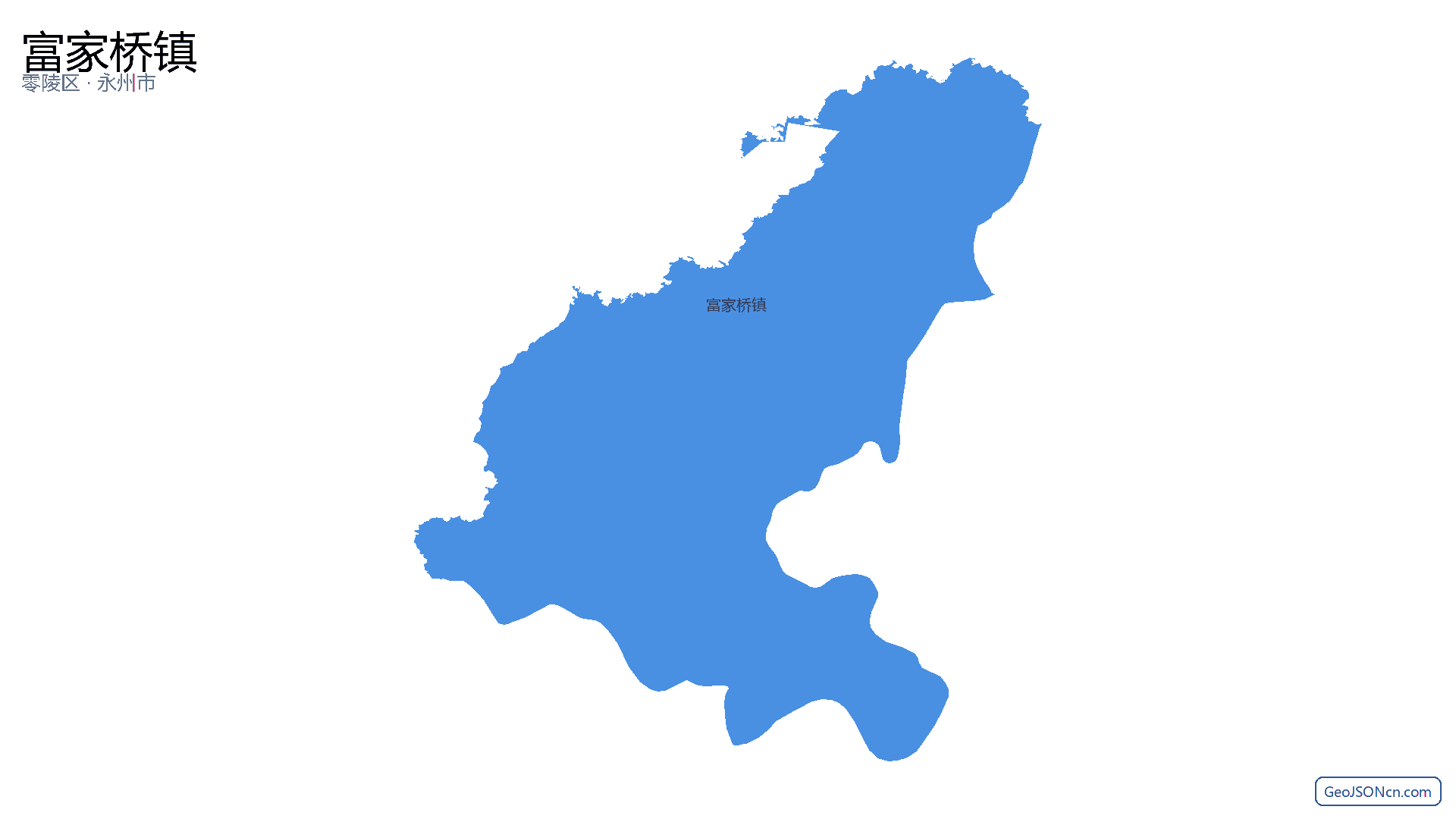 富家桥镇行政区划边界地图(零陵区·永州市),提供GeoJSON、SHP矢量边界数据下载及高清地图大图(PNG/JPG) - GeoJSONcn.com