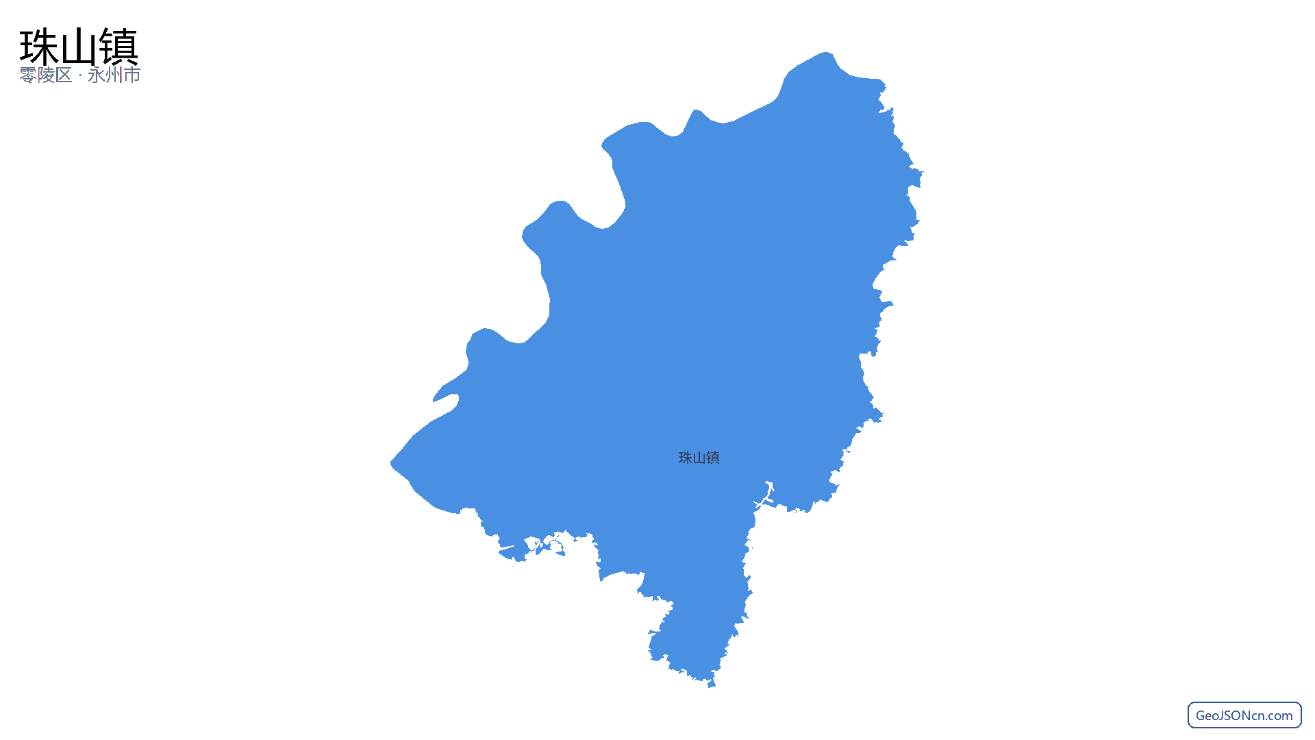 珠山镇行政区划边界地图(零陵区·永州市),提供GeoJSON、SHP矢量边界数据下载及高清地图大图(PNG/JPG) - GeoJSONcn.com