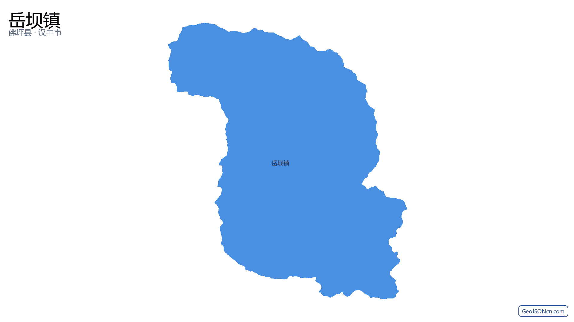 岳坝镇行政区划边界地图（佛坪县·汉中市）,提供GeoJSON、SHP矢量边界数据下载及高清地图大图(PNG/JPG) - GeoJSONcn.com