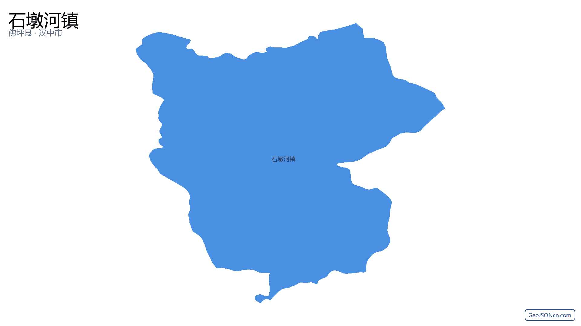 石墩河镇行政区划边界地图(佛坪县·汉中市),提供GeoJSON、SHP矢量边界数据下载及高清地图大图(PNG/JPG) - GeoJSONcn.com