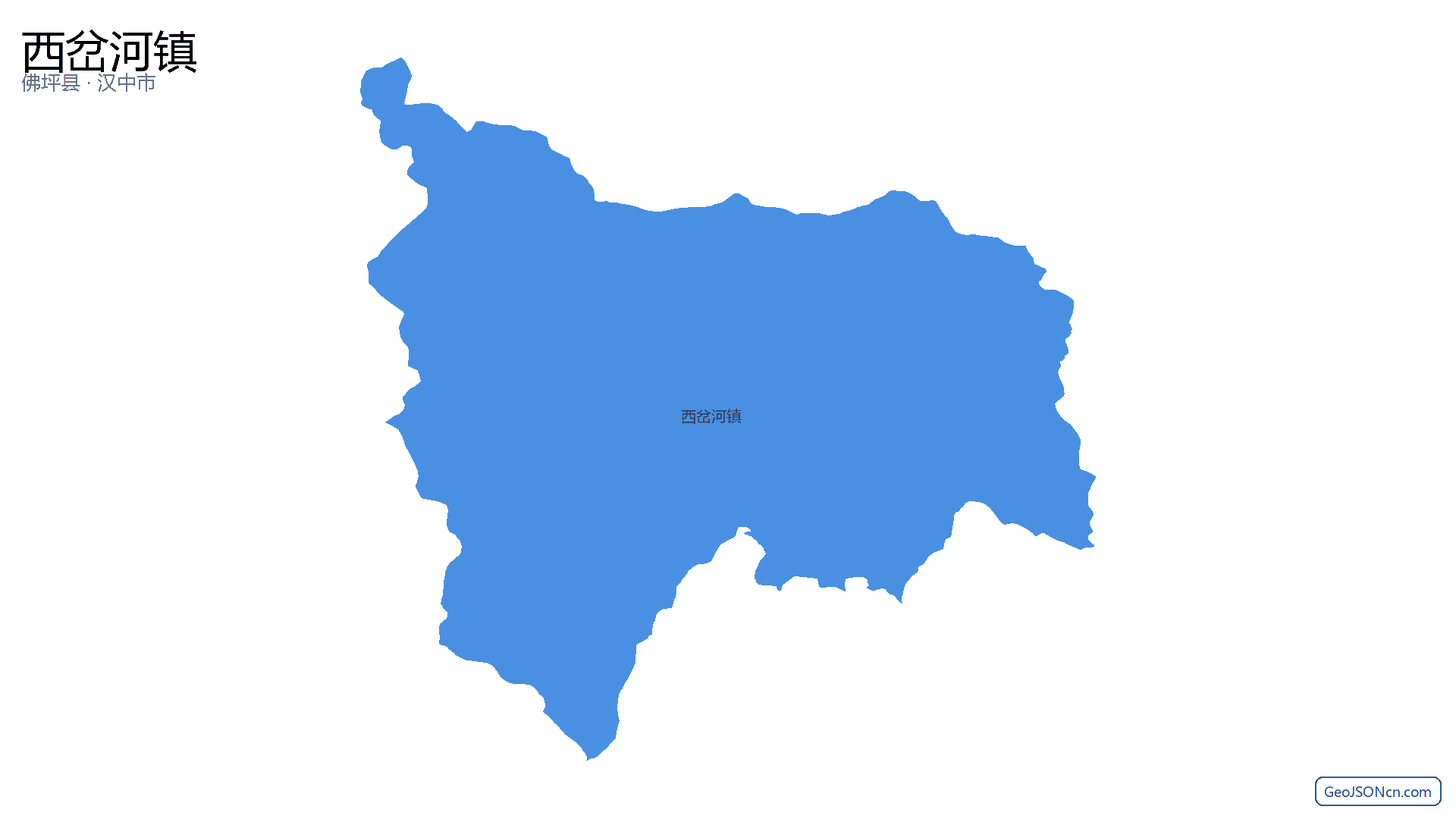 西岔河镇行政区划边界地图（佛坪县·汉中市）,提供GeoJSON、SHP矢量边界数据下载及高清地图大图(PNG/JPG) - GeoJSONcn.com