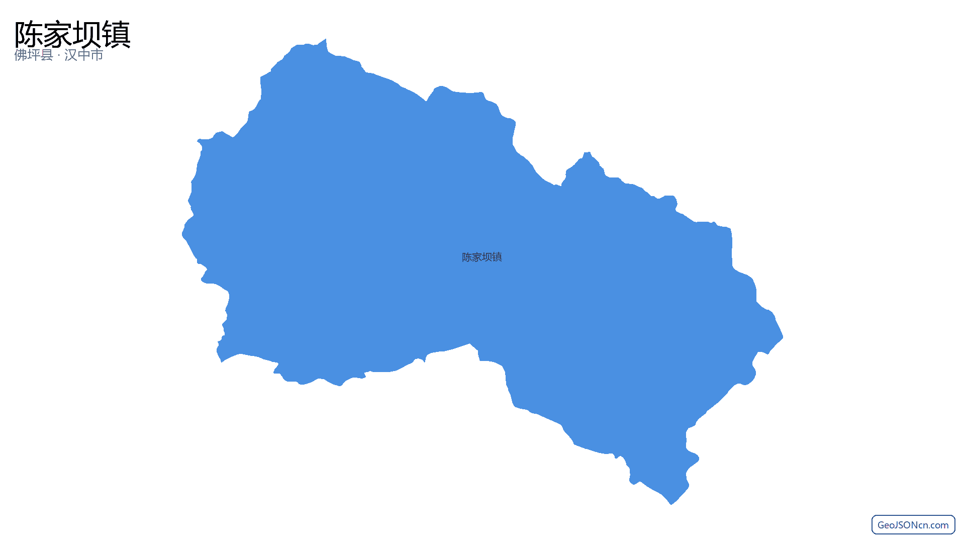 陈家坝镇行政区划边界地图（佛坪县·汉中市）,提供GeoJSON、SHP矢量边界数据下载及高清地图大图(PNG/JPG) - GeoJSONcn.com