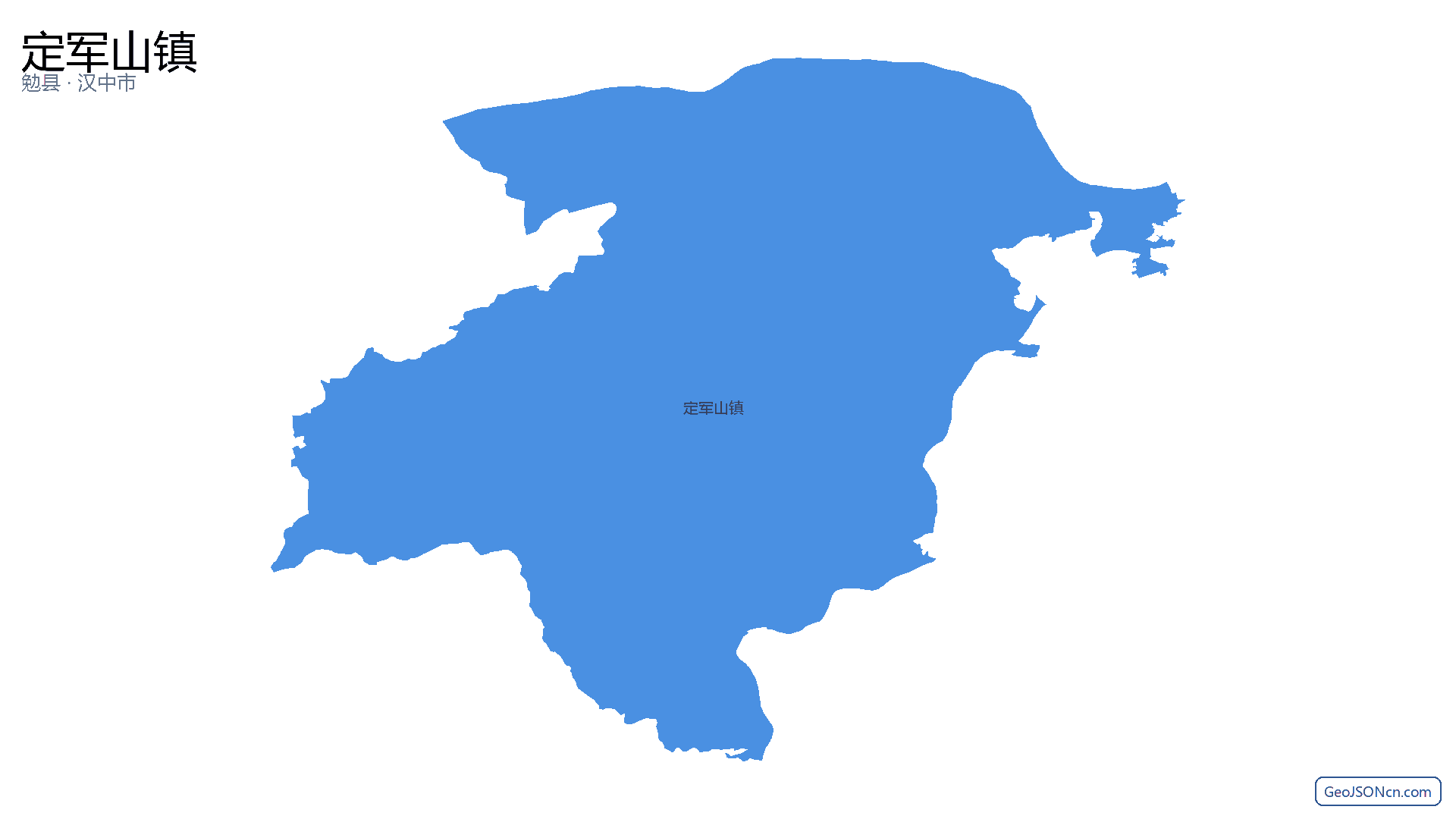 定军山镇行政区划边界地图（勉县·汉中市）,提供GeoJSON、SHP矢量边界数据下载及高清地图大图(PNG/JPG) - GeoJSONcn.com
