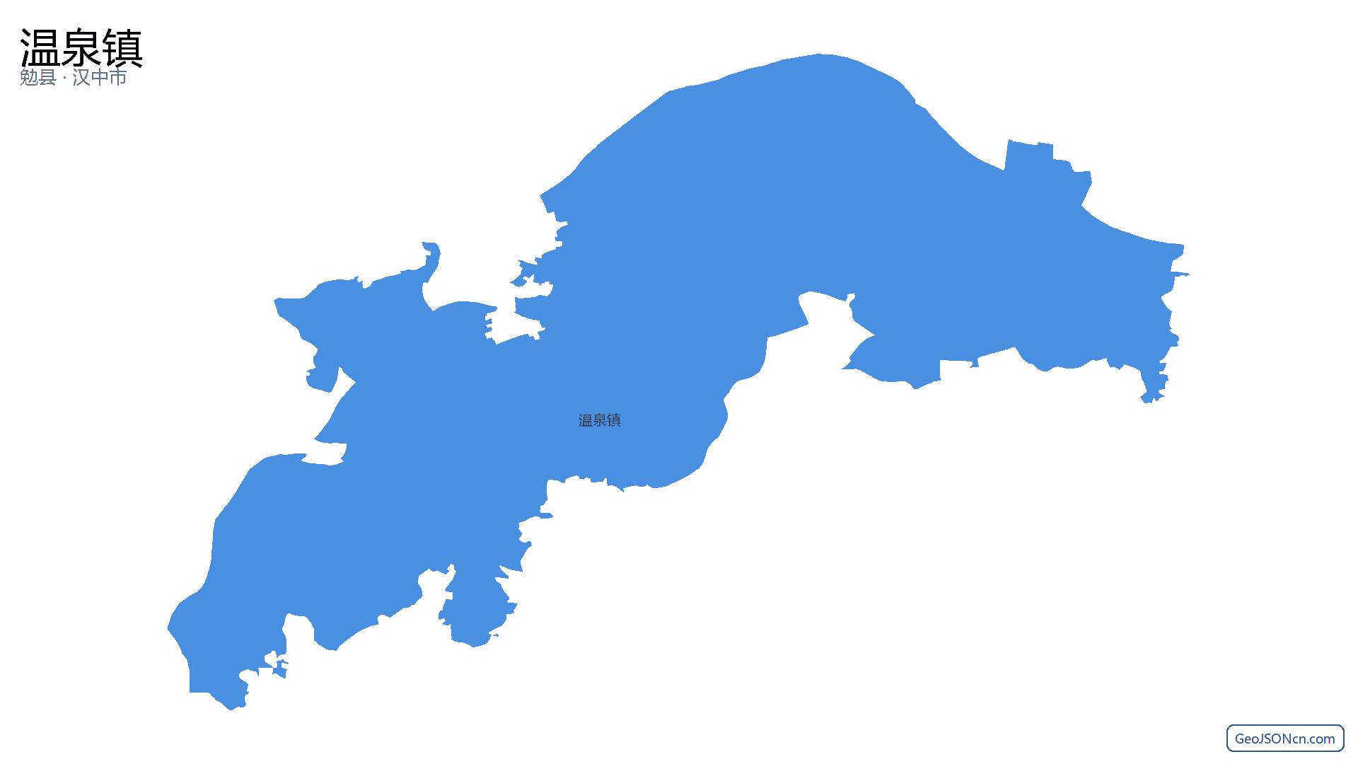 温泉镇行政区划边界地图(勉县·汉中市),提供GeoJSON、SHP矢量边界数据下载及高清地图大图(PNG/JPG) - GeoJSONcn.com
