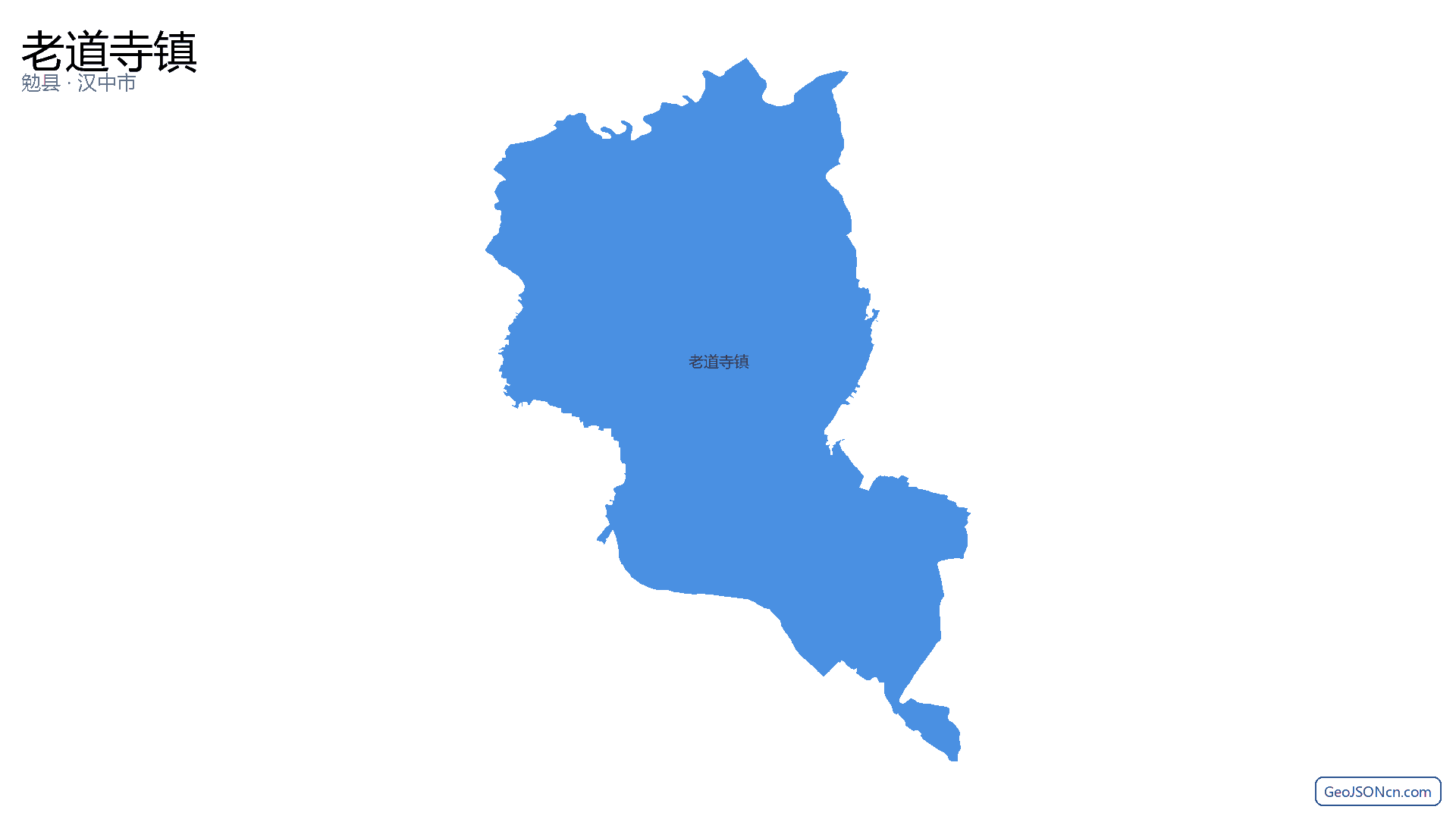 老道寺镇行政区划边界地图(勉县·汉中市),提供GeoJSON、SHP矢量边界数据下载及高清地图大图(PNG/JPG) - GeoJSONcn.com