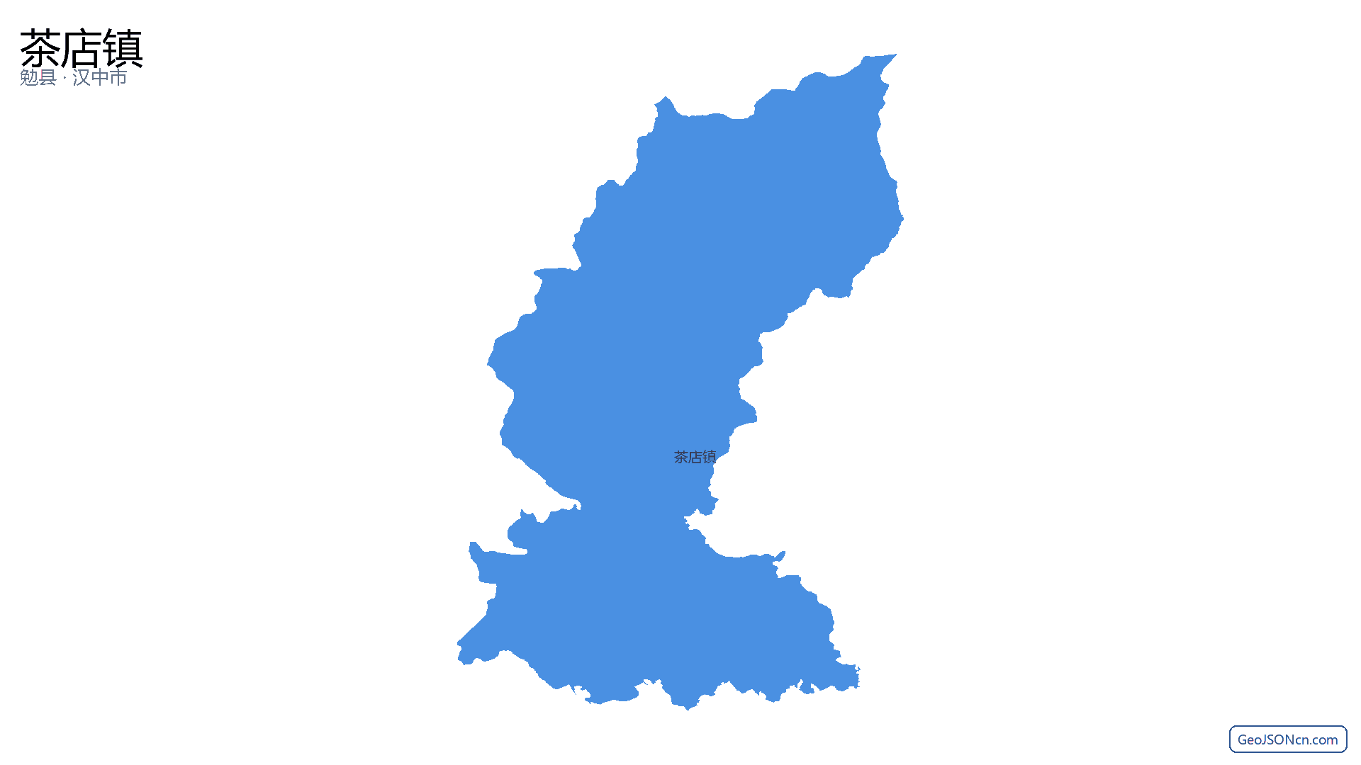 茶店镇行政区划边界地图（勉县·汉中市）,提供GeoJSON、SHP矢量边界数据下载及高清地图大图(PNG/JPG) - GeoJSONcn.com