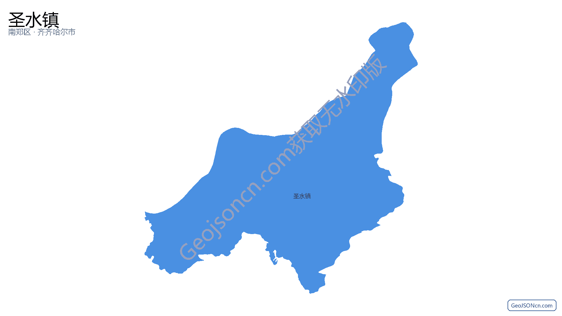 圣水镇行政区划边界地图(南郑区·汉中市),提供GeoJSON、SHP矢量边界数据下载及高清地图大图(PNG/JPG) - GeoJSONcn.com