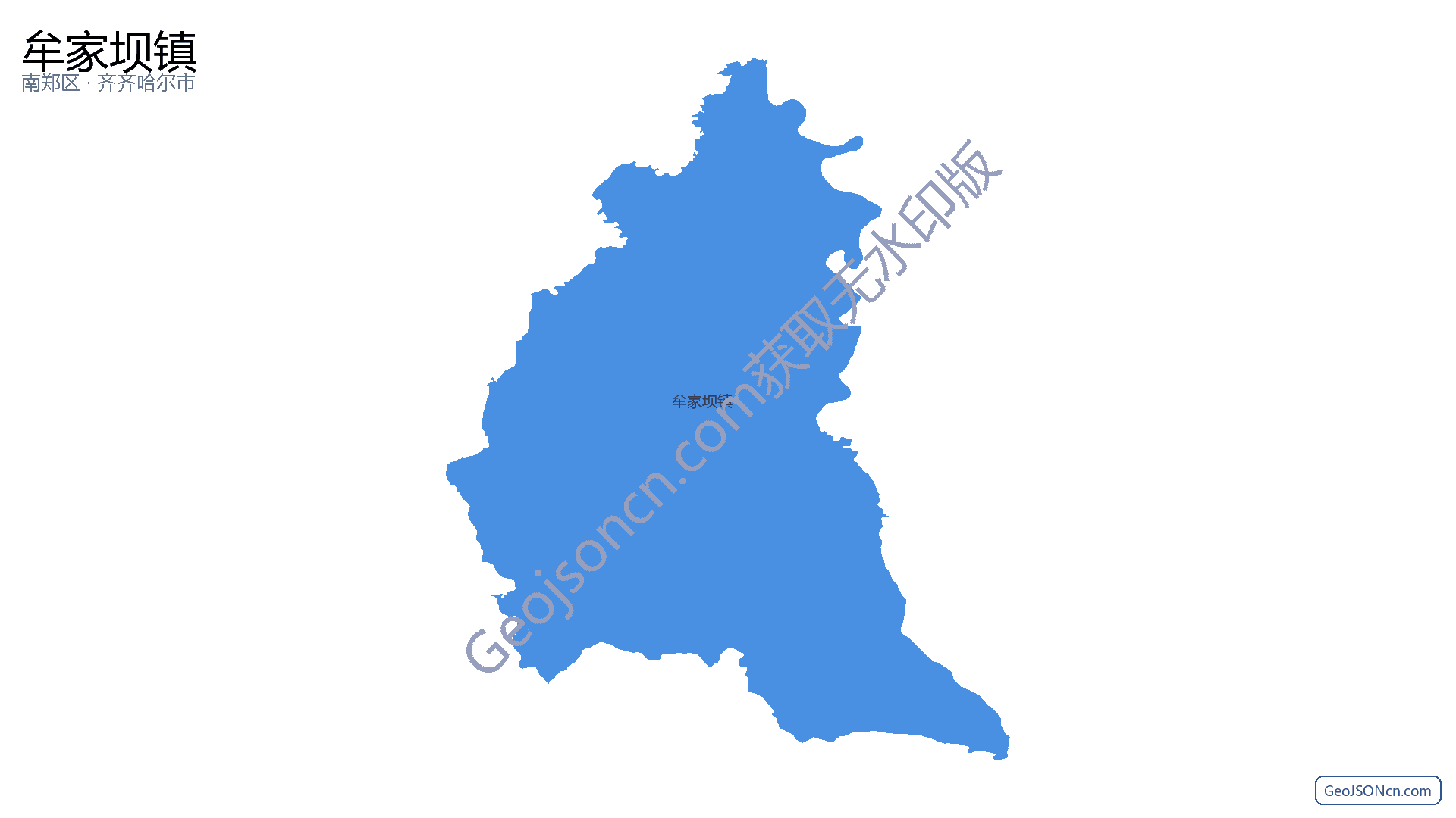 牟家坝镇行政区划边界地图（南郑区·汉中市）,提供GeoJSON、SHP矢量边界数据下载及高清地图大图(PNG/JPG) - GeoJSONcn.com