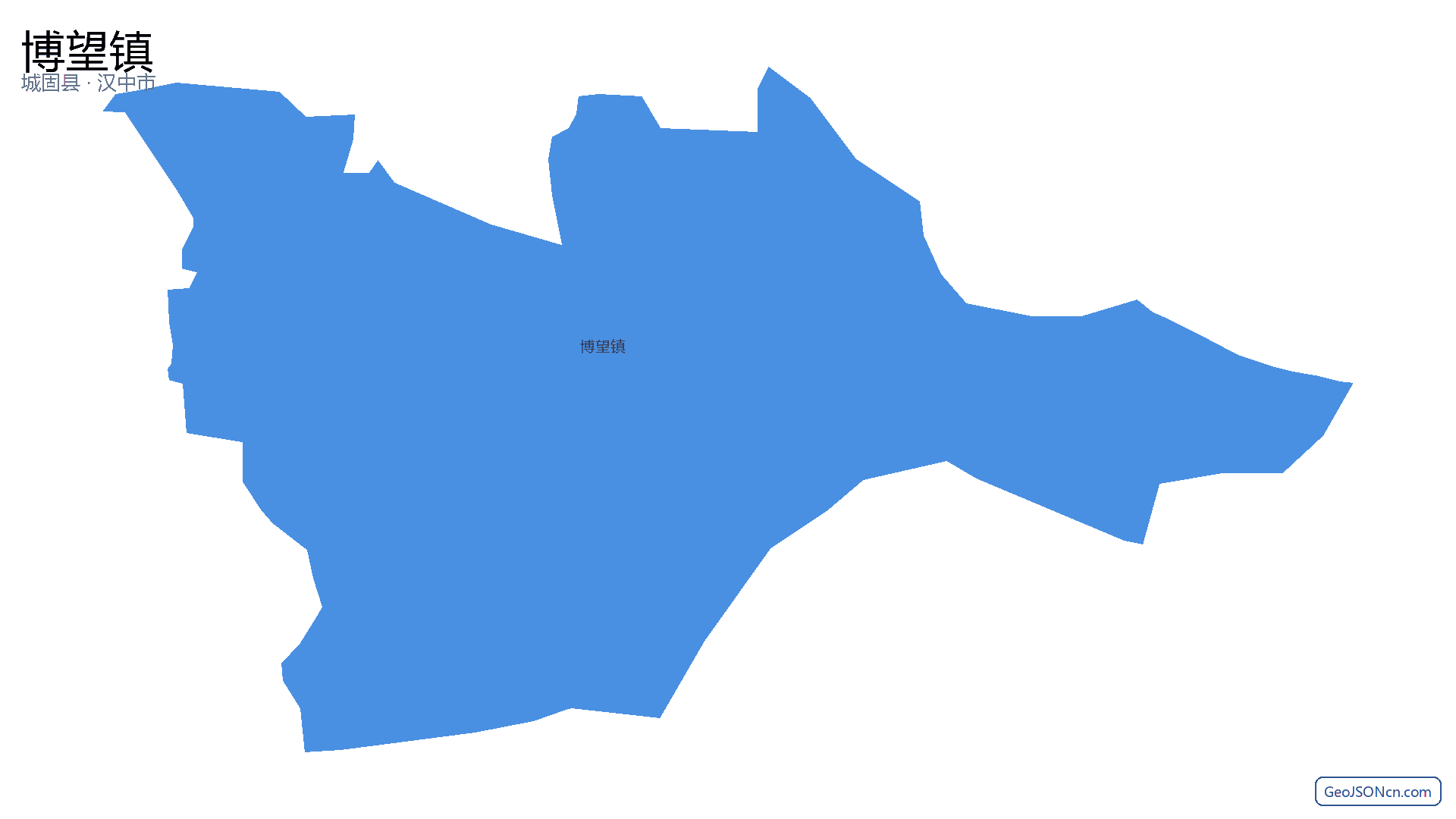 博望镇行政区划边界地图(城固县·汉中市),提供GeoJSON、SHP矢量边界数据下载及高清地图大图(PNG/JPG) - GeoJSONcn.com