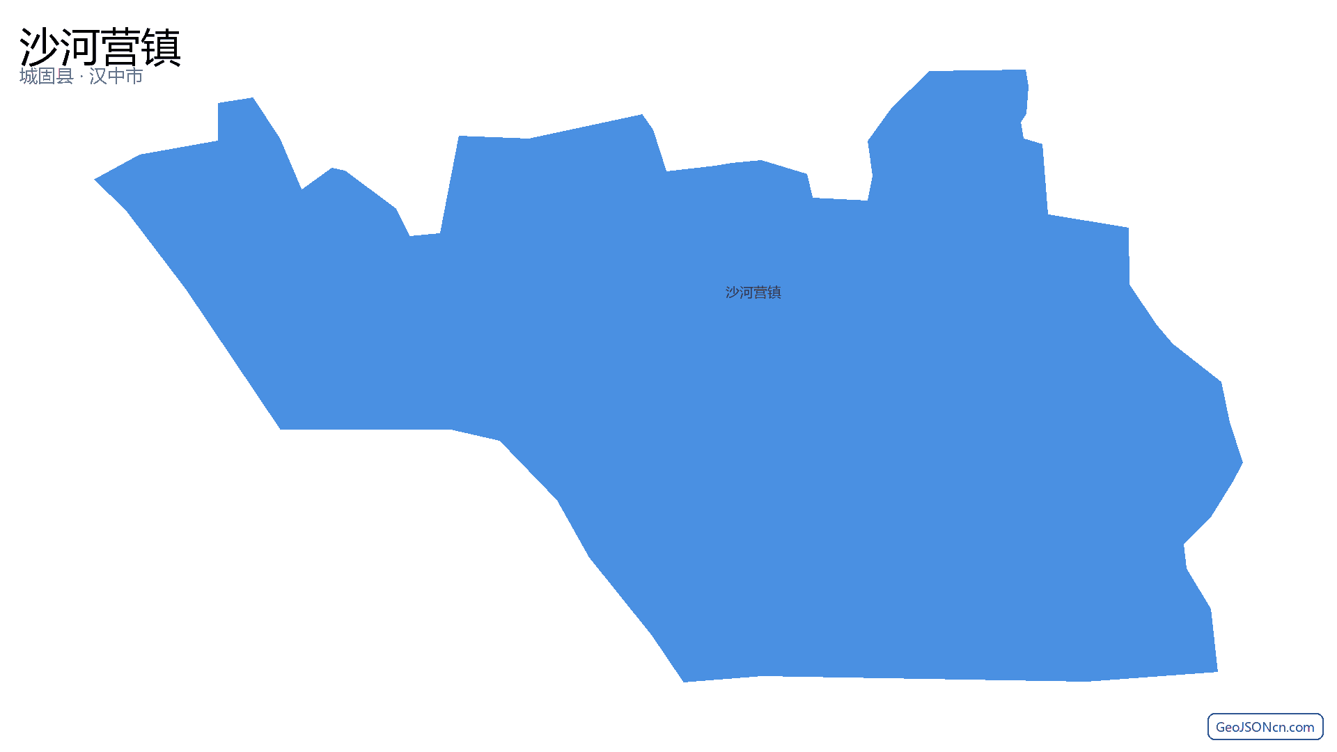 沙河营镇行政区划边界地图(城固县·汉中市),提供GeoJSON、SHP矢量边界数据下载及高清地图大图(PNG/JPG) - GeoJSONcn.com