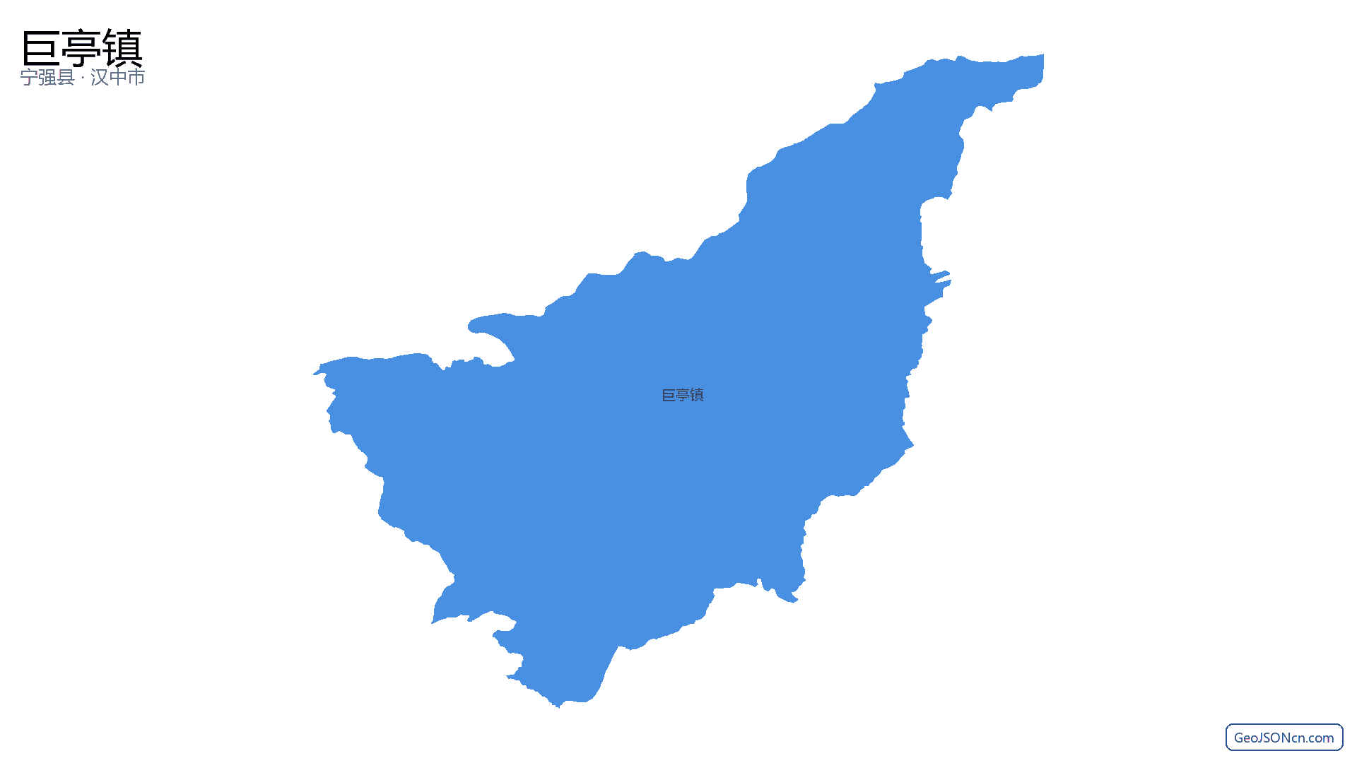 巨亭镇行政区划边界地图（宁强县·汉中市）,提供GeoJSON、SHP矢量边界数据下载及高清地图大图(PNG/JPG) - GeoJSONcn.com