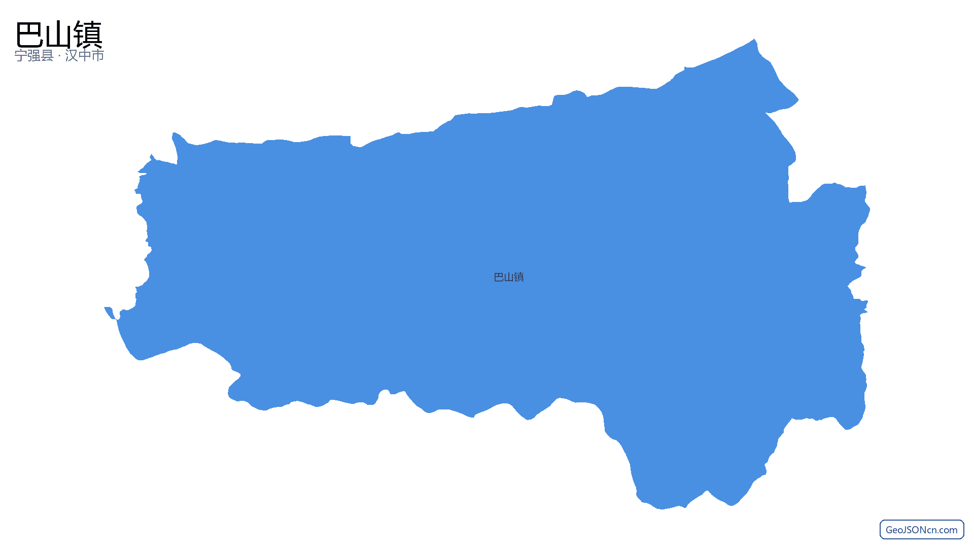 巴山镇行政区划边界地图(宁强县·汉中市),提供GeoJSON、SHP矢量边界数据下载及高清地图大图(PNG/JPG) - GeoJSONcn.com