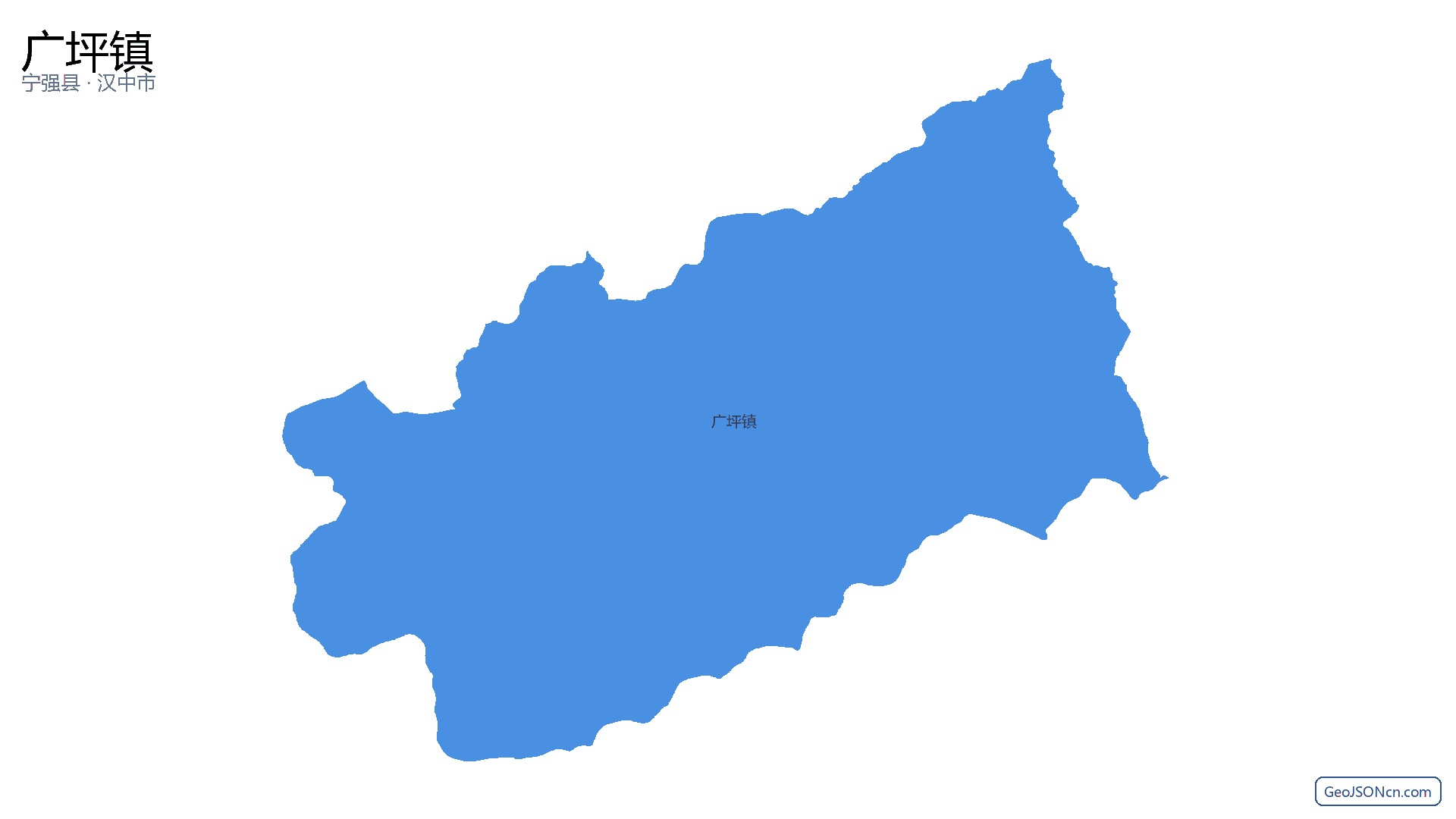 广坪镇行政区划边界地图(宁强县·汉中市),提供GeoJSON、SHP矢量边界数据下载及高清地图大图(PNG/JPG) - GeoJSONcn.com
