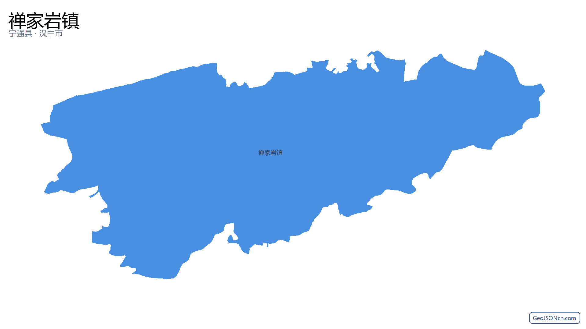 禅家岩镇行政区划边界地图(宁强县·汉中市),提供GeoJSON、SHP矢量边界数据下载及高清地图大图(PNG/JPG) - GeoJSONcn.com