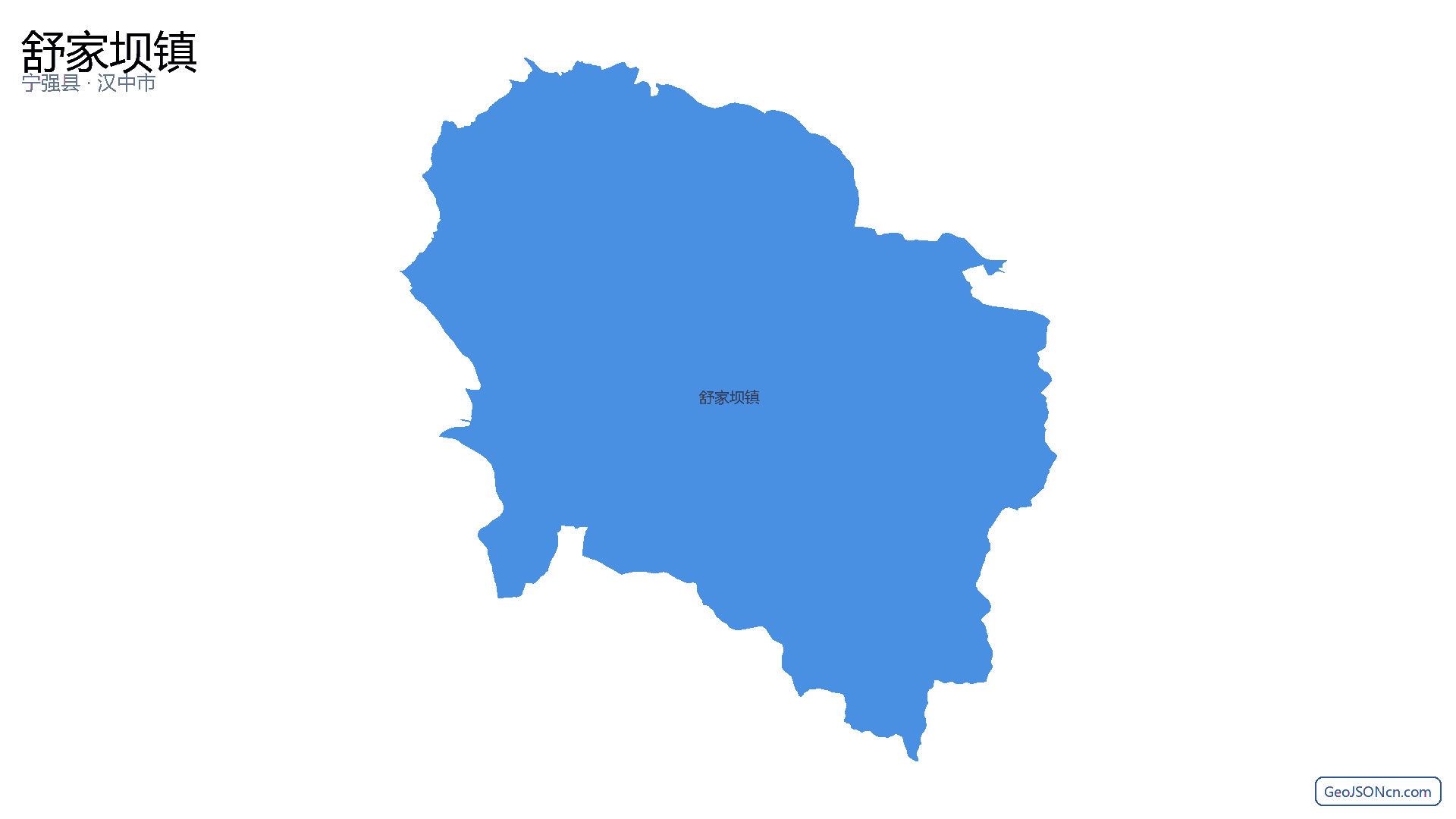 舒家坝镇行政区划边界地图(宁强县·汉中市),提供GeoJSON、SHP矢量边界数据下载及高清地图大图(PNG/JPG) - GeoJSONcn.com
