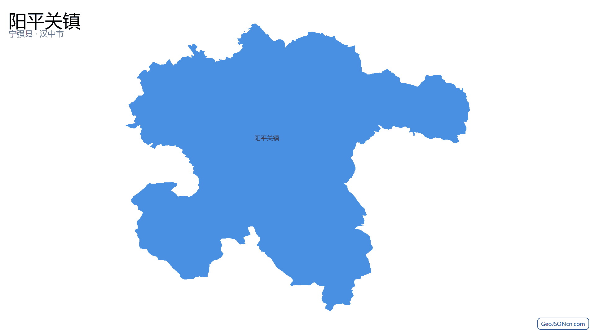 阳平关镇行政区划边界地图(宁强县·汉中市),提供GeoJSON、SHP矢量边界数据下载及高清地图大图(PNG/JPG) - GeoJSONcn.com