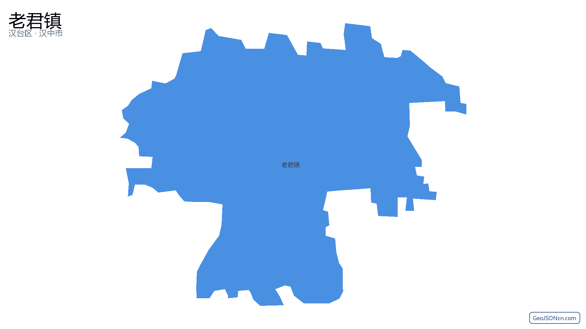 老君镇行政区划边界地图（汉台区·汉中市）,提供GeoJSON、SHP矢量边界数据下载及高清地图大图(PNG/JPG) - GeoJSONcn.com