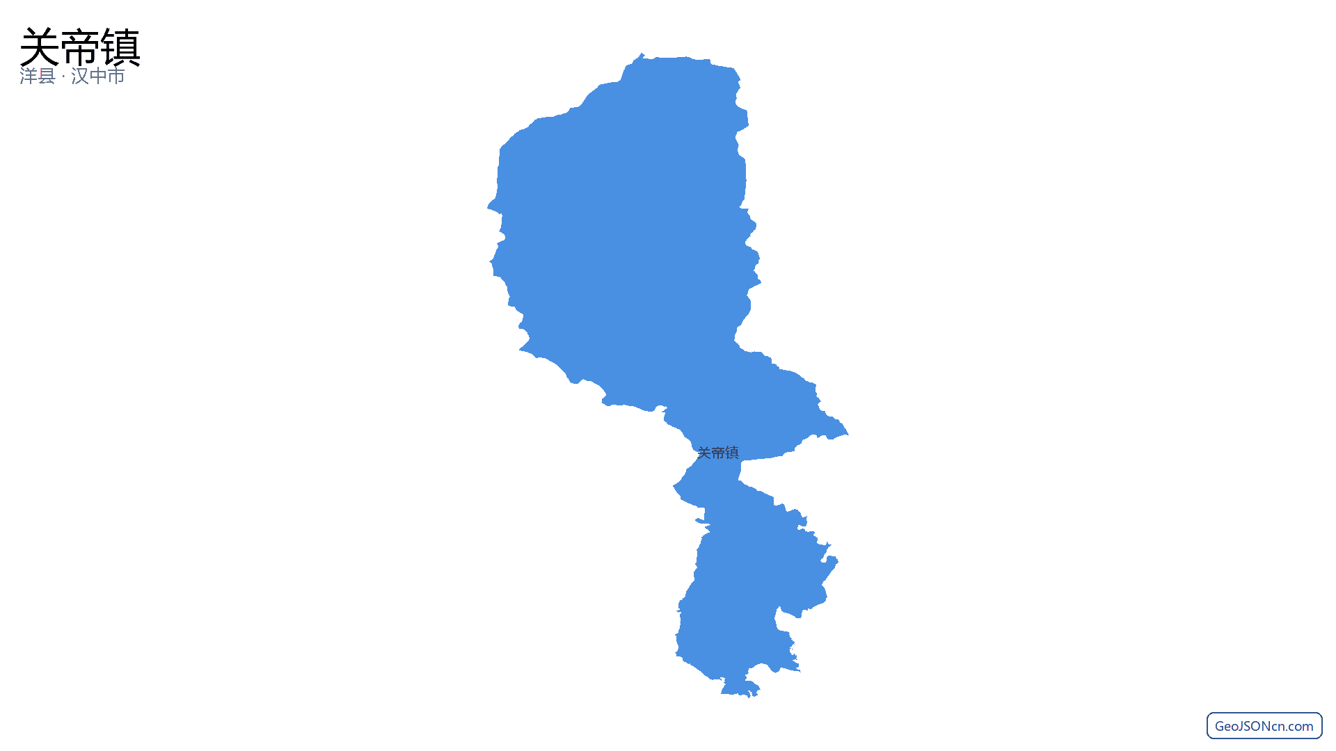 关帝镇行政区划边界地图（洋县·汉中市）,提供GeoJSON、SHP矢量边界数据下载及高清地图大图(PNG/JPG) - GeoJSONcn.com
