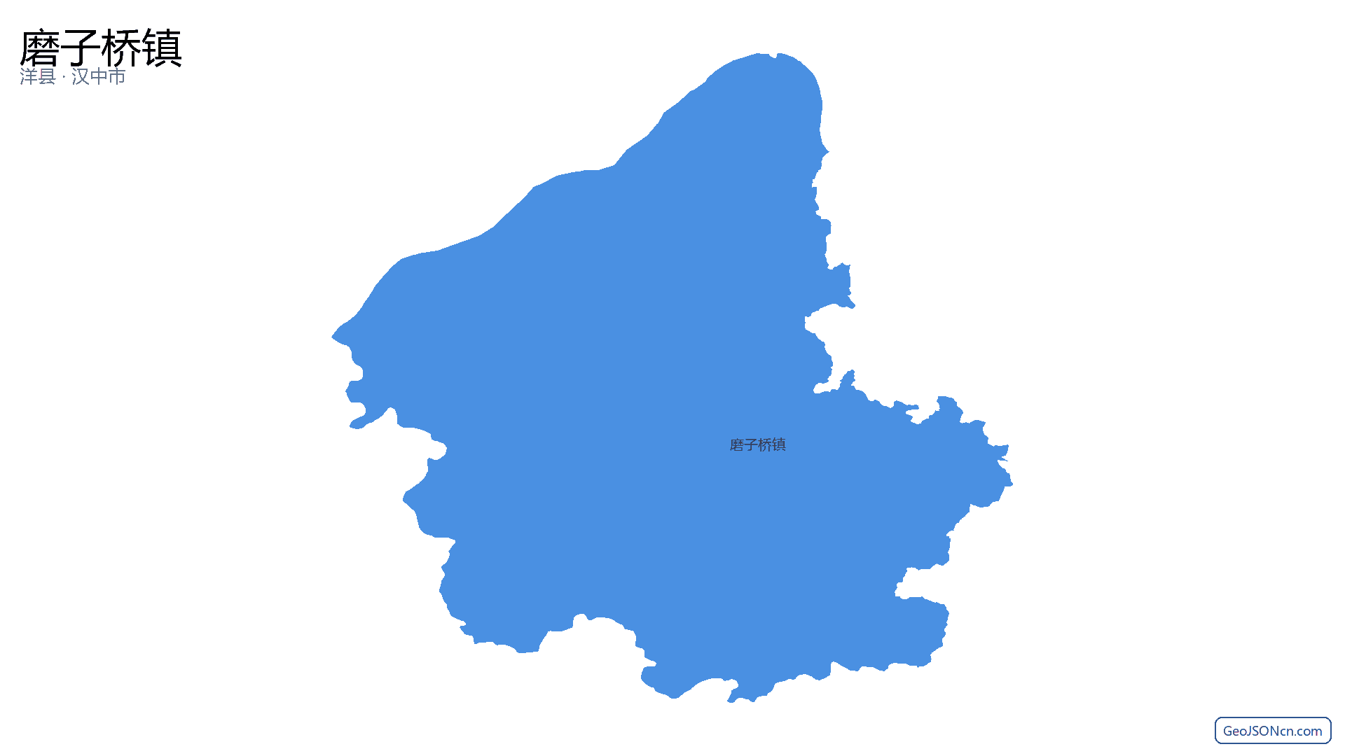 磨子桥镇行政区划边界地图(洋县·汉中市),提供GeoJSON、SHP矢量边界数据下载及高清地图大图(PNG/JPG) - GeoJSONcn.com