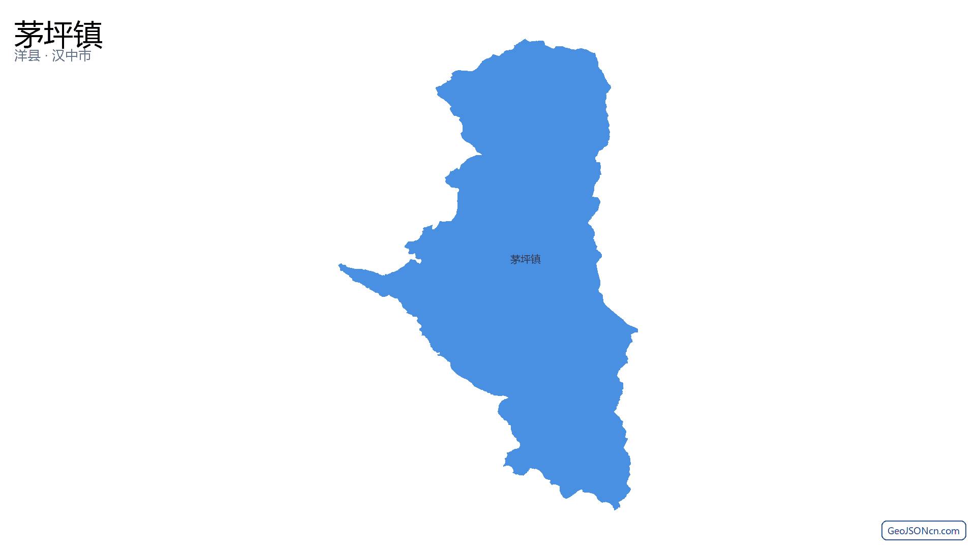 茅坪镇行政区划边界地图（洋县·汉中市）,提供GeoJSON、SHP矢量边界数据下载及高清地图大图(PNG/JPG) - GeoJSONcn.com