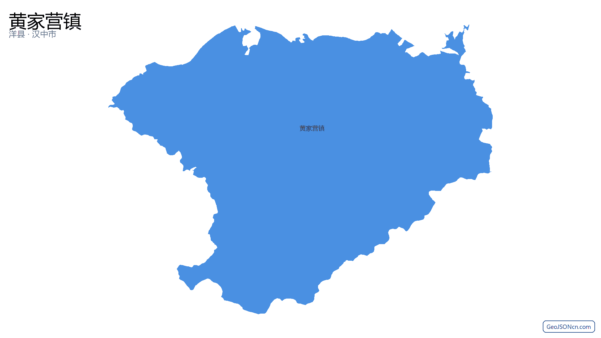 黄家营镇行政区划边界地图（洋县·汉中市）,提供GeoJSON、SHP矢量边界数据下载及高清地图大图(PNG/JPG) - GeoJSONcn.com