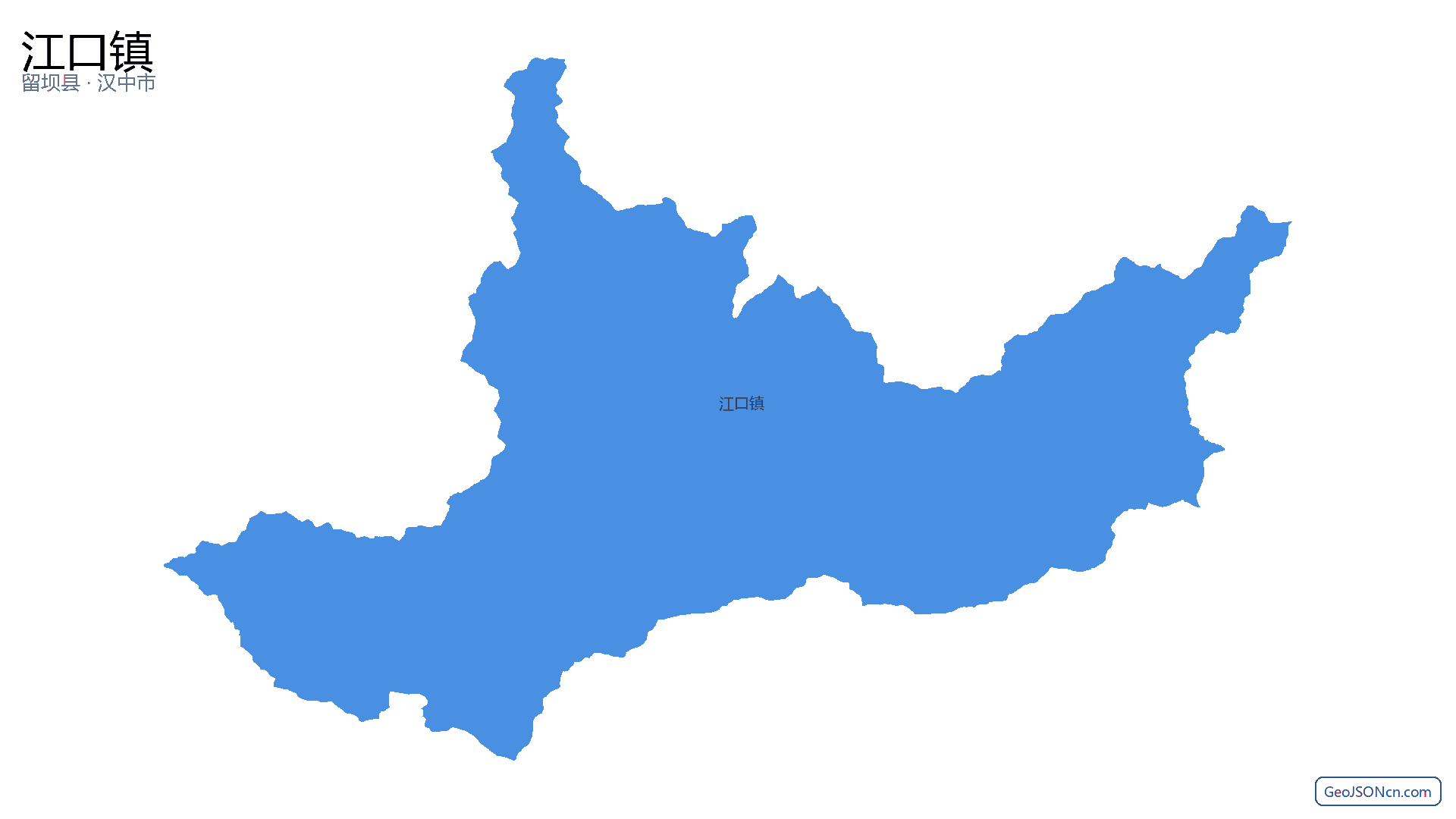 江口镇行政区划边界地图（留坝县·汉中市）,提供GeoJSON、SHP矢量边界数据下载及高清地图大图(PNG/JPG) - GeoJSONcn.com
