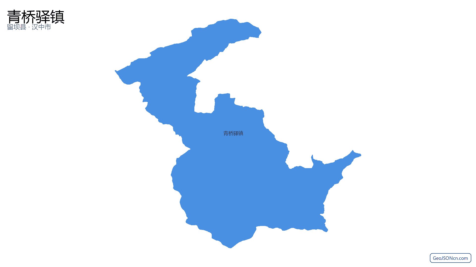 青桥驿镇行政区划边界地图（留坝县·汉中市）,提供GeoJSON、SHP矢量边界数据下载及高清地图大图(PNG/JPG) - GeoJSONcn.com