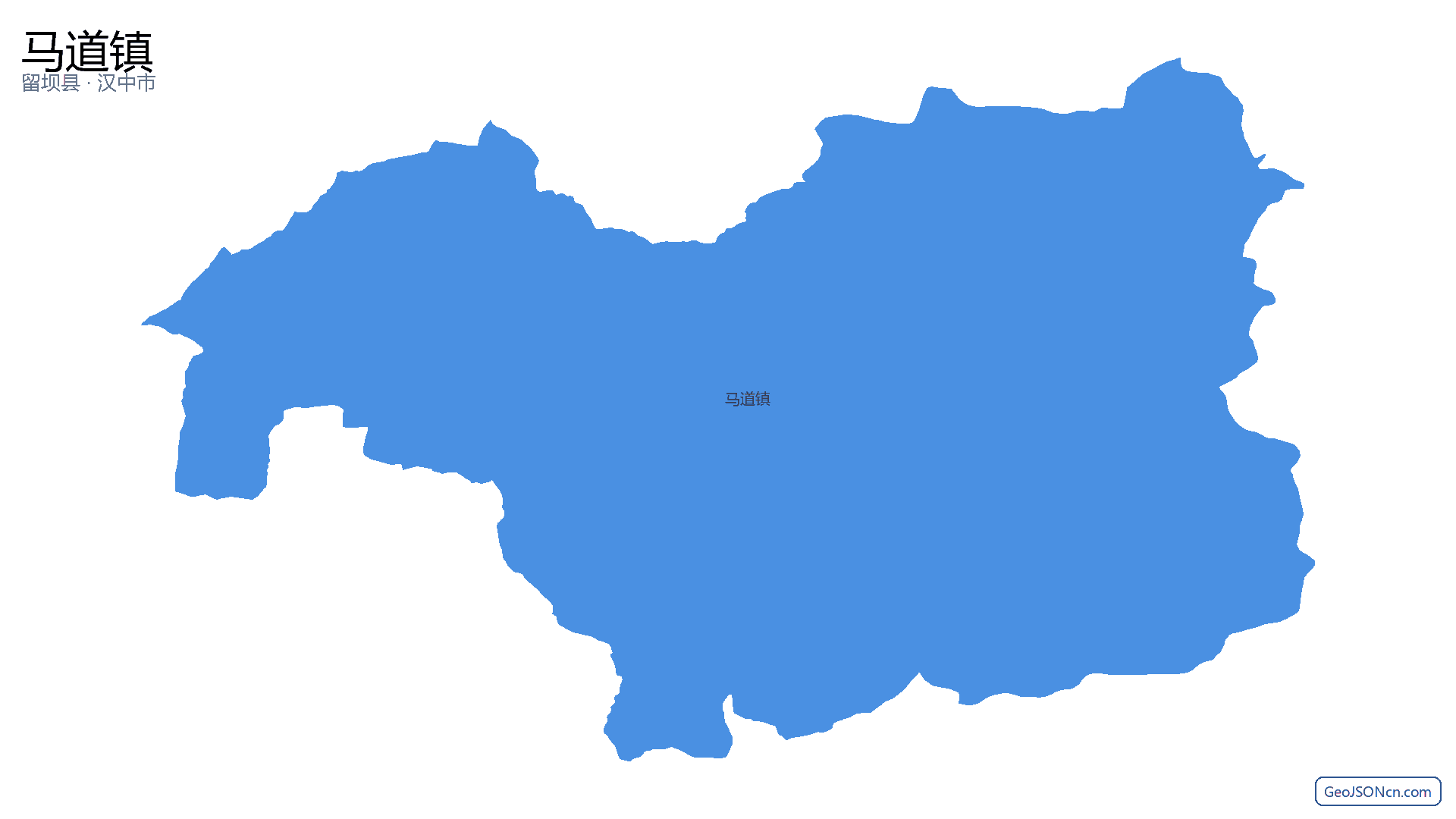 马道镇行政区划边界地图（留坝县·汉中市）,提供GeoJSON、SHP矢量边界数据下载及高清地图大图(PNG/JPG) - GeoJSONcn.com