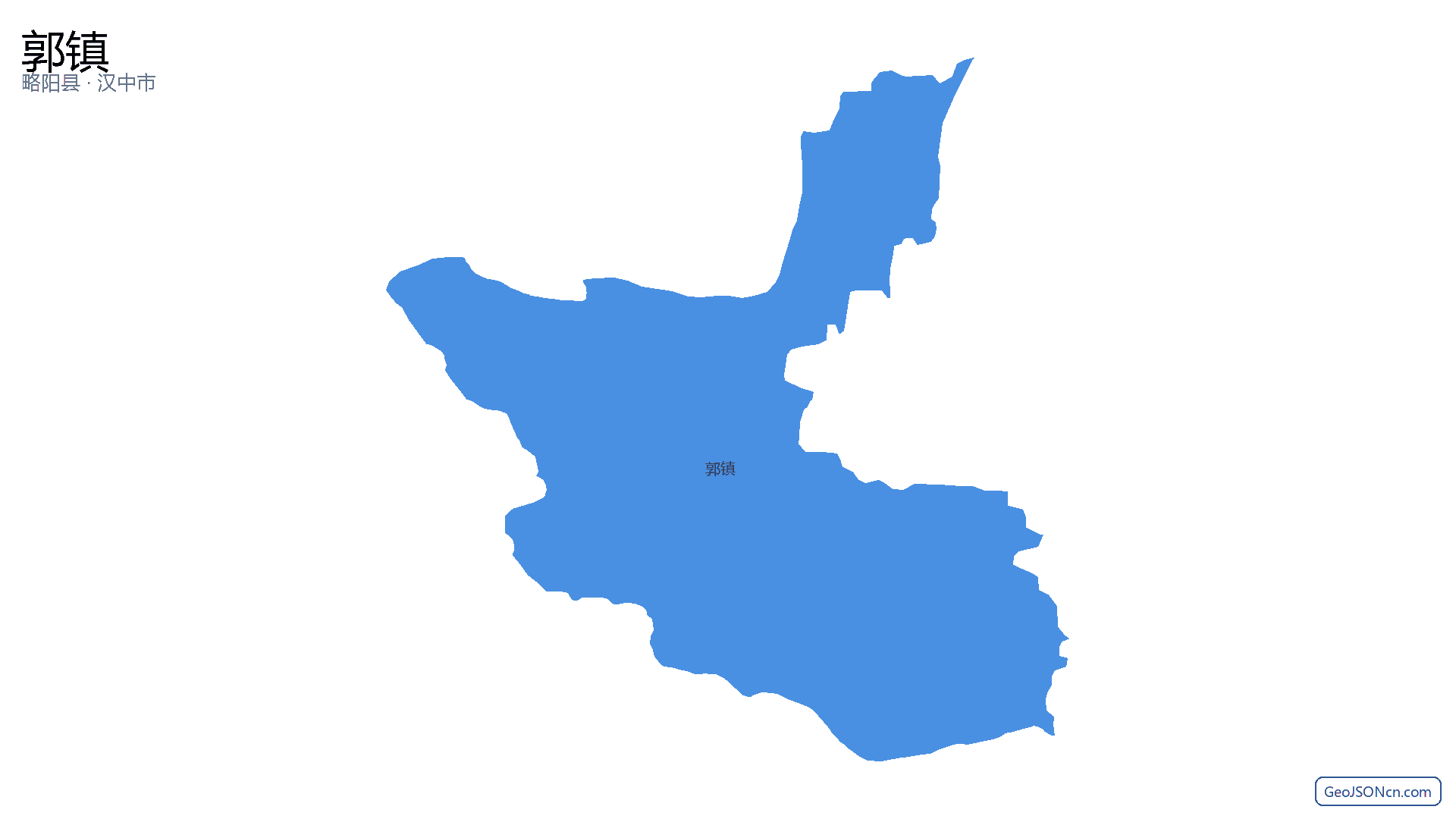 郭镇行政区划边界地图（略阳县·汉中市）,提供GeoJSON、SHP矢量边界数据下载及高清地图大图(PNG/JPG) - GeoJSONcn.com
