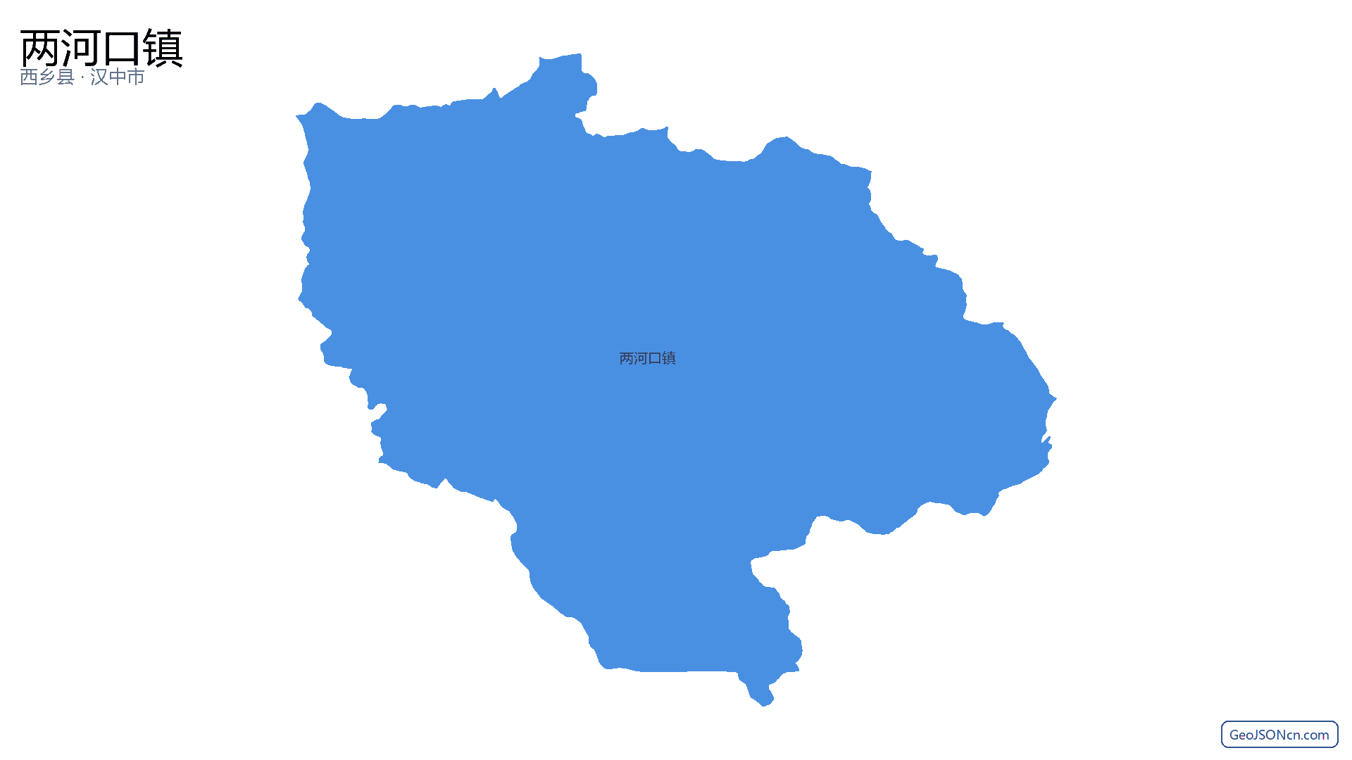 两河口镇行政区划边界地图(西乡县·汉中市),提供GeoJSON、SHP矢量边界数据下载及高清地图大图(PNG/JPG) - GeoJSONcn.com