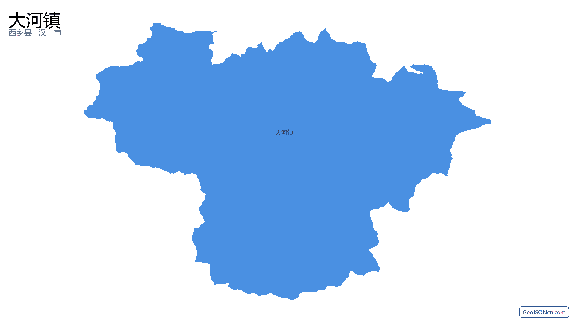 大河镇行政区划边界地图(西乡县·汉中市),提供GeoJSON、SHP矢量边界数据下载及高清地图大图(PNG/JPG) - GeoJSONcn.com