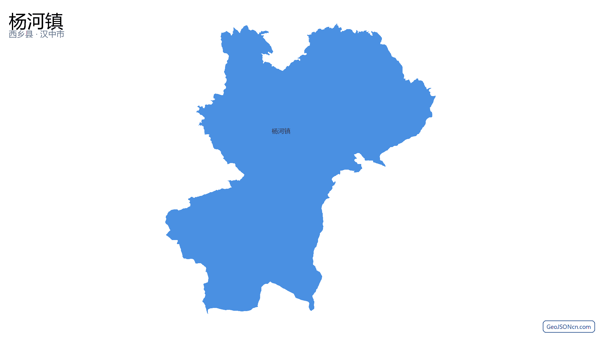 杨河镇行政区划边界地图（西乡县·汉中市）,提供GeoJSON、SHP矢量边界数据下载及高清地图大图(PNG/JPG) - GeoJSONcn.com