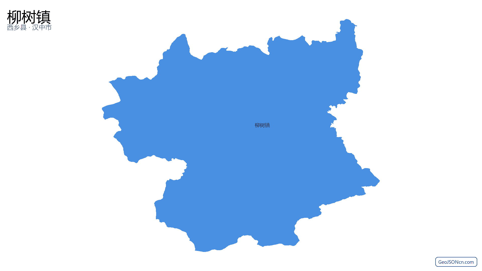 柳树镇行政区划边界地图（西乡县·汉中市）,提供GeoJSON、SHP矢量边界数据下载及高清地图大图(PNG/JPG) - GeoJSONcn.com