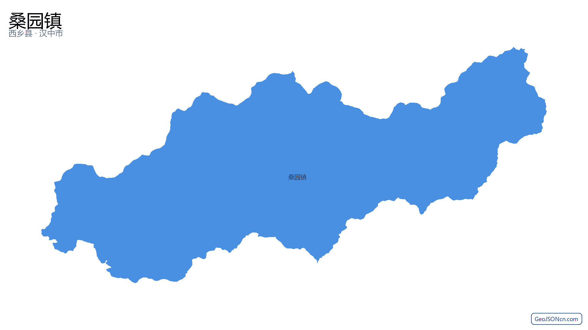 桑园镇行政区划边界地图（西乡县·汉中市）,提供GeoJSON、SHP矢量边界数据下载及高清地图大图(PNG/JPG) - GeoJSONcn.com