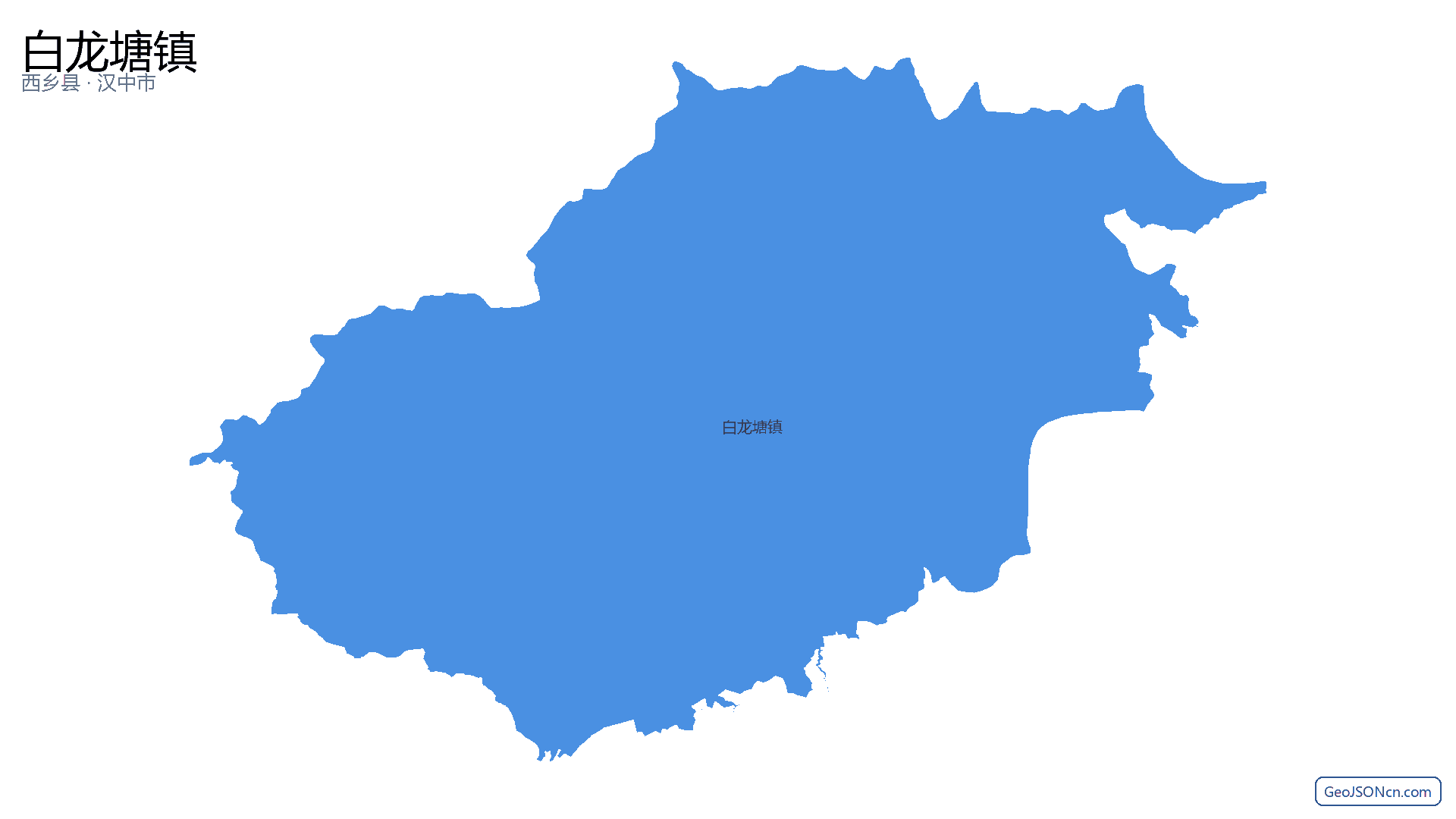 白龙塘镇行政区划边界地图(西乡县·汉中市),提供GeoJSON、SHP矢量边界数据下载及高清地图大图(PNG/JPG) - GeoJSONcn.com