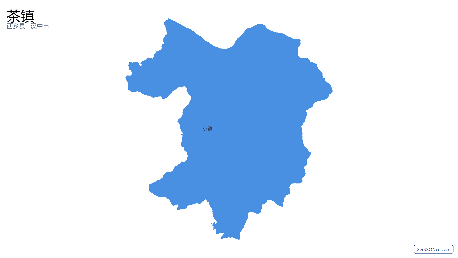 茶镇行政区划边界地图（西乡县·汉中市）,提供GeoJSON、SHP矢量边界数据下载及高清地图大图(PNG/JPG) - GeoJSONcn.com