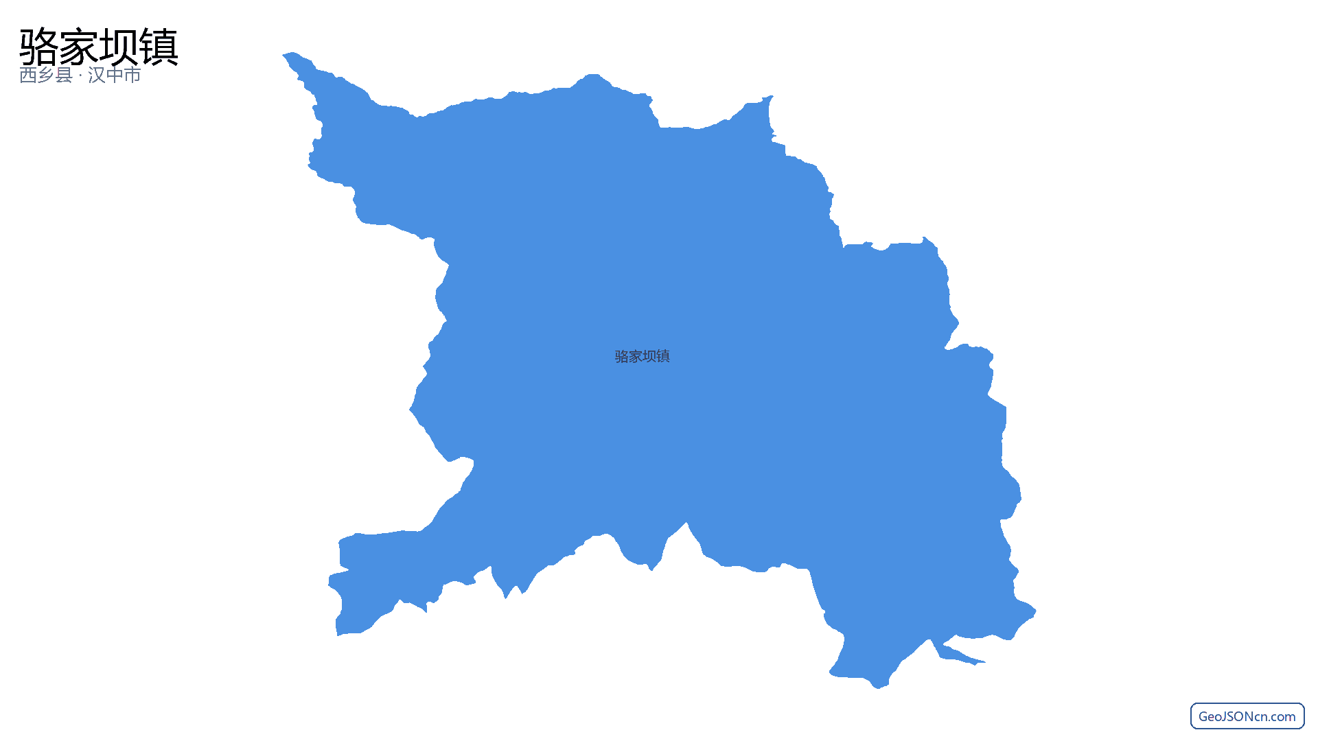 骆家坝镇行政区划边界地图（西乡县·汉中市）,提供GeoJSON、SHP矢量边界数据下载及高清地图大图(PNG/JPG) - GeoJSONcn.com
