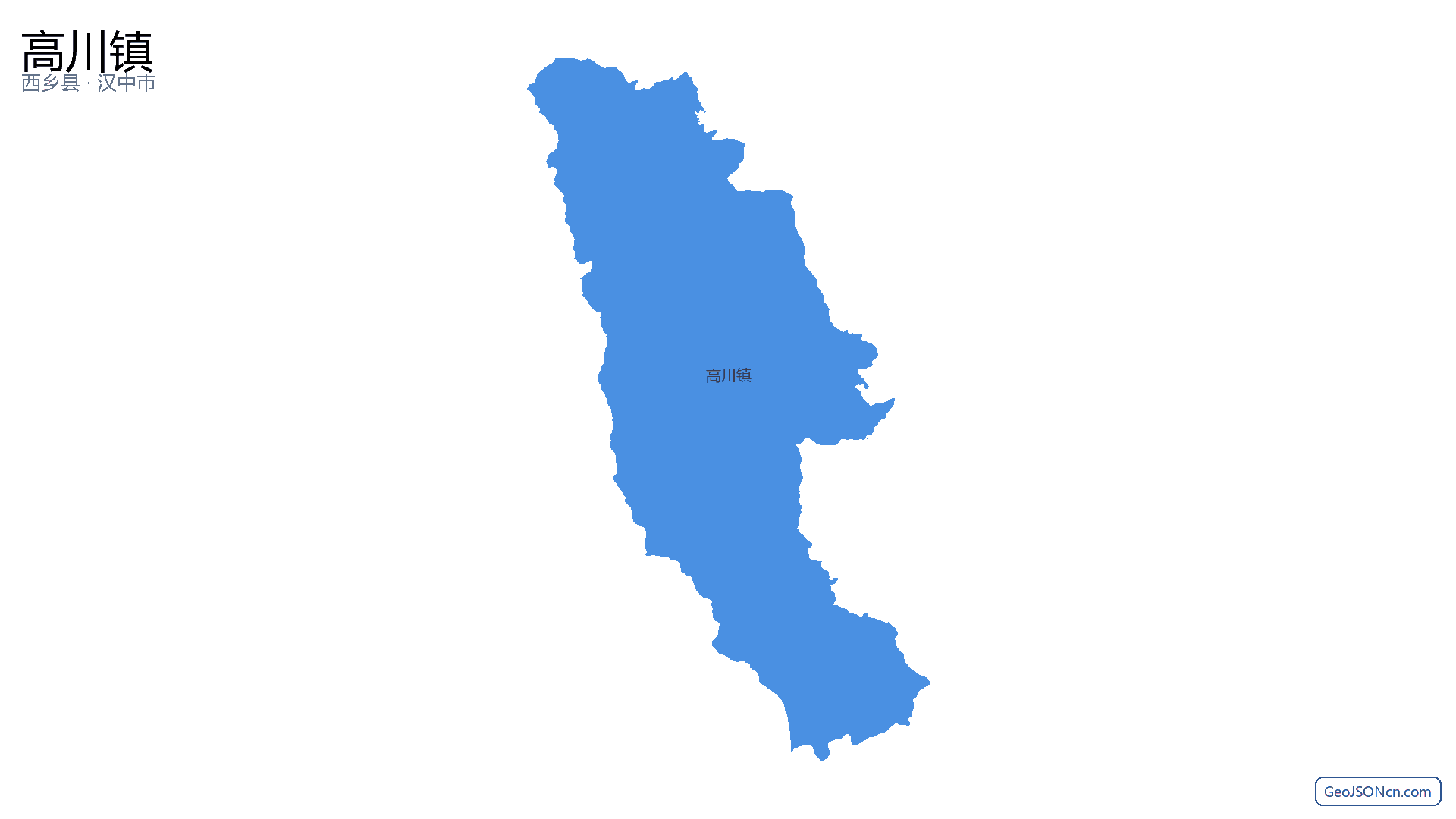 高川镇行政区划边界地图(西乡县·汉中市),提供GeoJSON、SHP矢量边界数据下载及高清地图大图(PNG/JPG) - GeoJSONcn.com