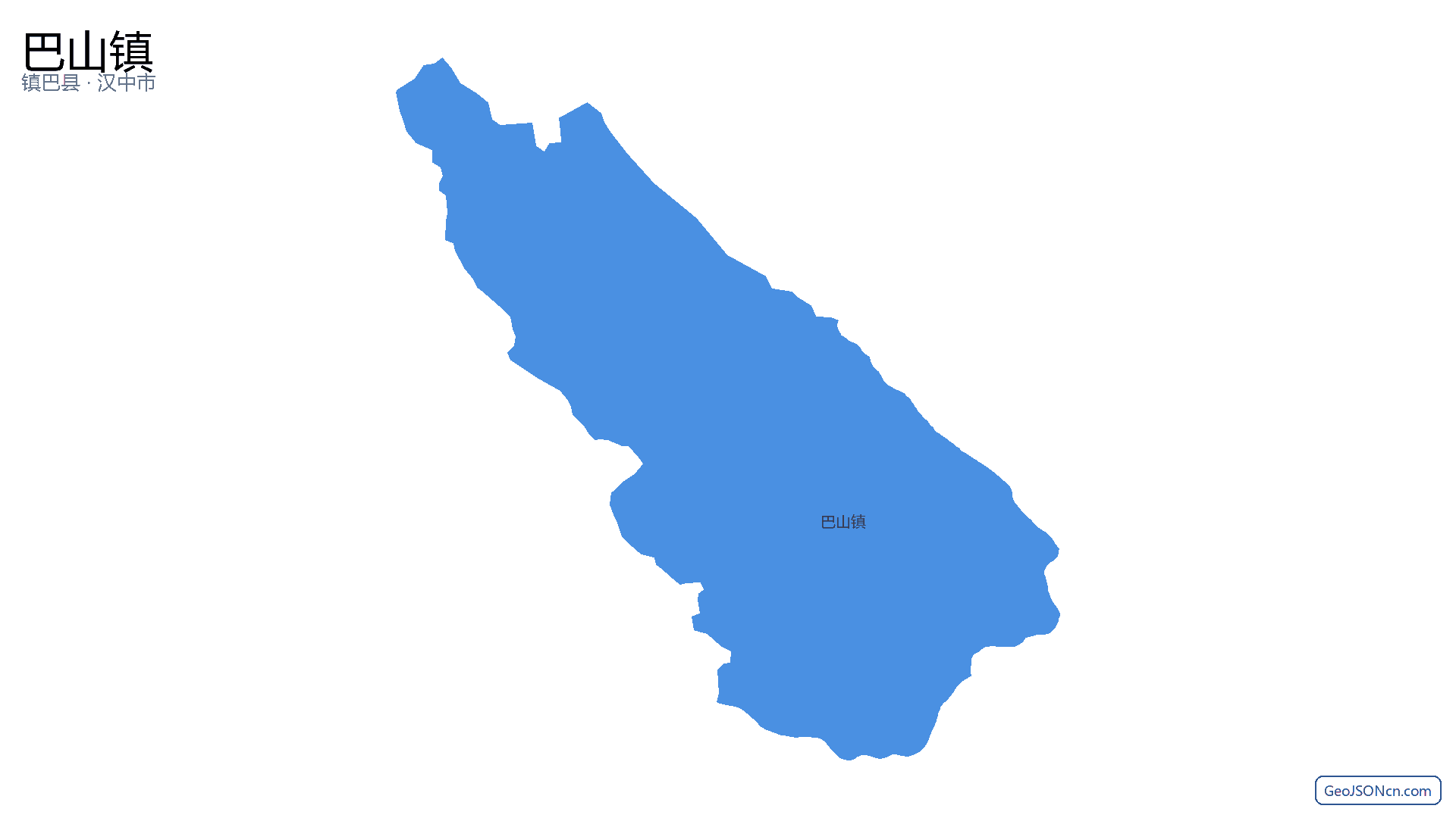 巴山镇行政区划边界地图（镇巴县·汉中市）,提供GeoJSON、SHP矢量边界数据下载及高清地图大图(PNG/JPG) - GeoJSONcn.com
