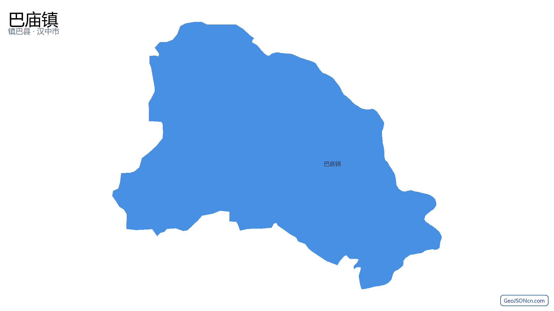 巴庙镇行政区划边界地图(镇巴县·汉中市),提供GeoJSON、SHP矢量边界数据下载及高清地图大图(PNG/JPG) - GeoJSONcn.com