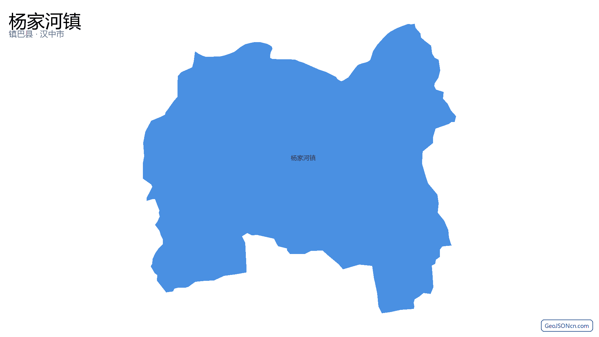 杨家河镇行政区划边界地图(镇巴县·汉中市),提供GeoJSON、SHP矢量边界数据下载及高清地图大图(PNG/JPG) - GeoJSONcn.com