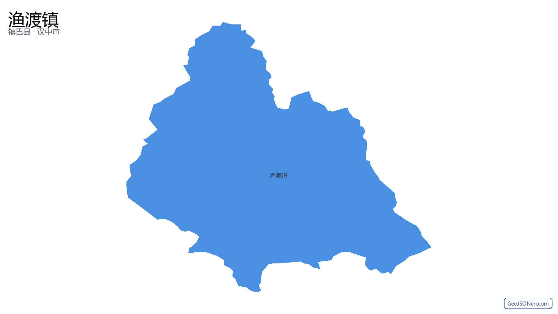 渔渡镇行政区划边界地图（镇巴县·汉中市）,提供GeoJSON、SHP矢量边界数据下载及高清地图大图(PNG/JPG) - GeoJSONcn.com
